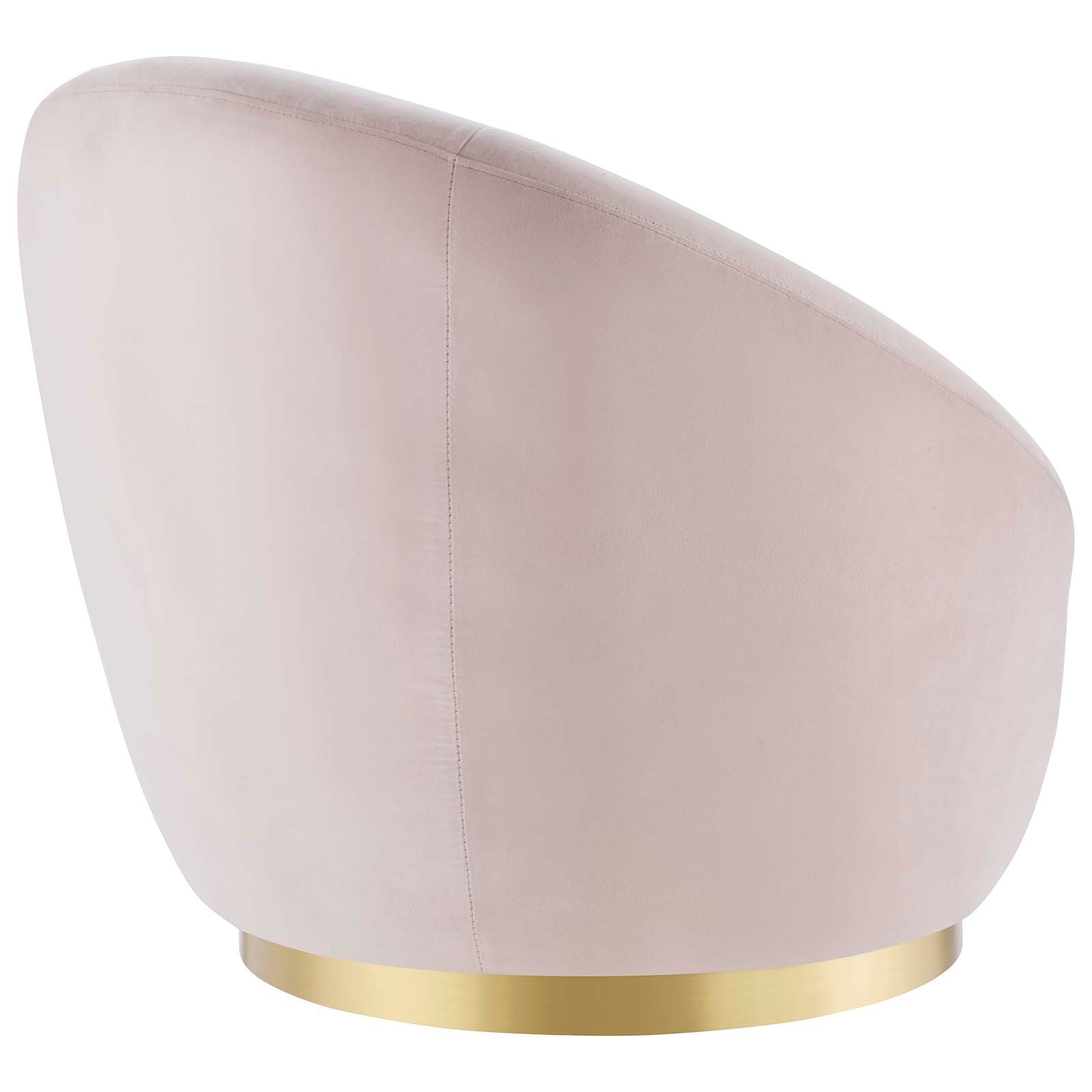 Modway Accent Chairs - Buttercup Performance Velvet Performance Velvet Swivel Chair Gold Pink