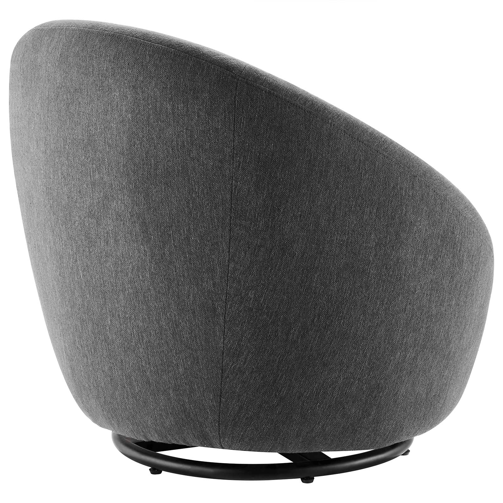 Modway Accent Chairs - Buttercup Fabric Upholstered Upholstered Fabric Swivel Chair Black Charcoal