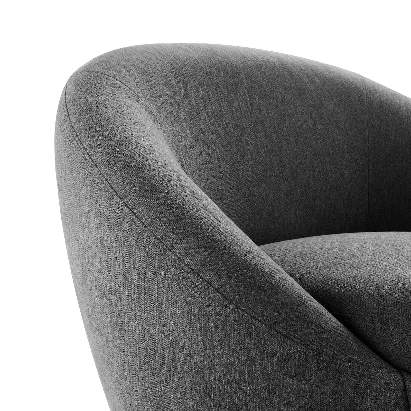 Modway Accent Chairs - Buttercup Fabric Upholstered Upholstered Fabric Swivel Chair Black Charcoal