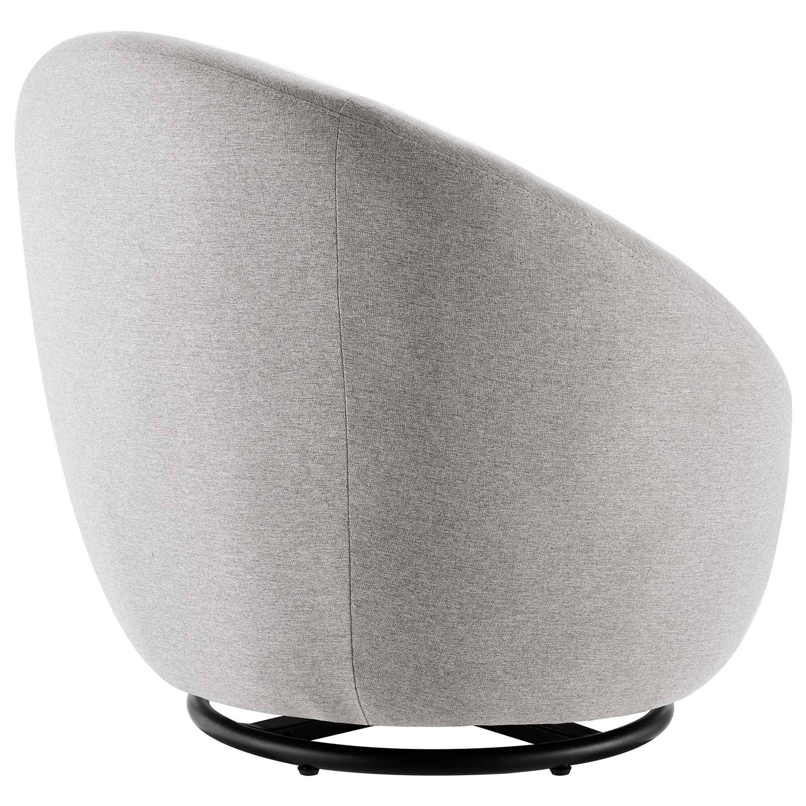 Modway Accent Chairs - Buttercup Fabric Upholstered Upholstered Fabric Swivel Chair Black Light Gray
