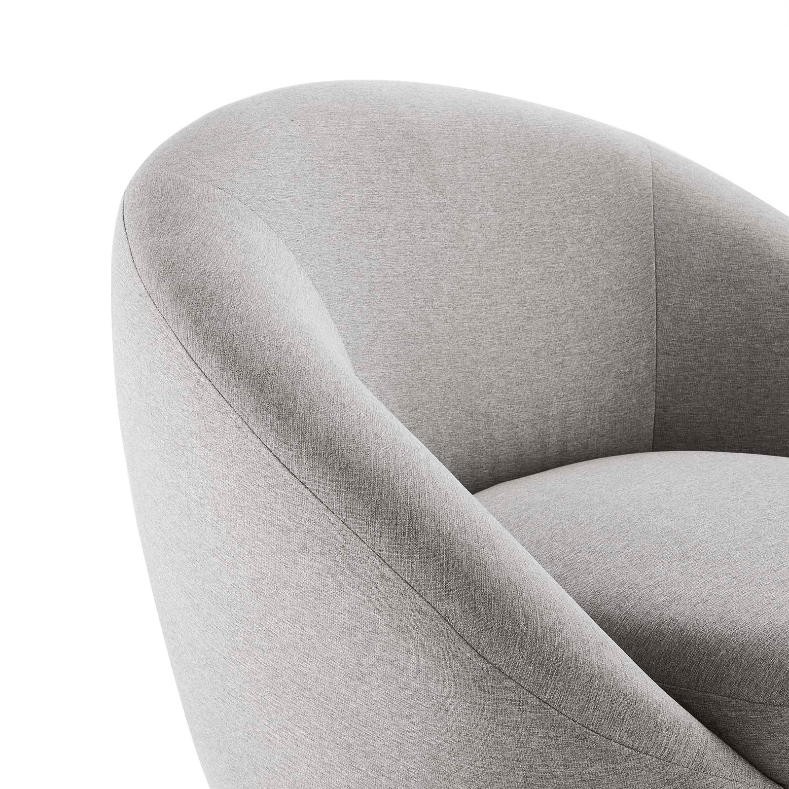 Modway Accent Chairs - Buttercup Fabric Upholstered Upholstered Fabric Swivel Chair Black Light Gray