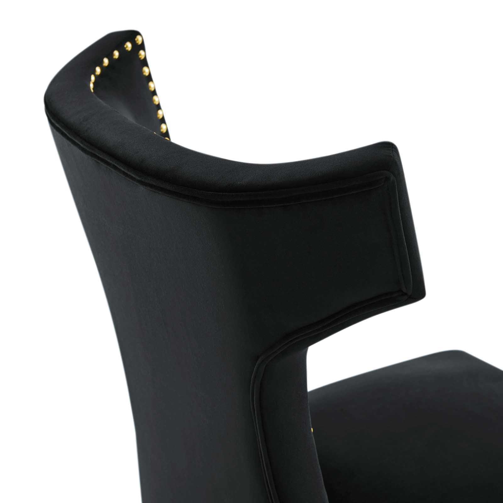 Modway Dining Chairs - Curve Performance Velvet Dining Chairs - Set of 2 Black