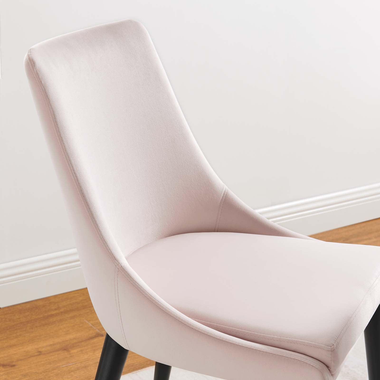 Modway Dining Chairs - Viscount Performance Velvet Dining Chair Pink