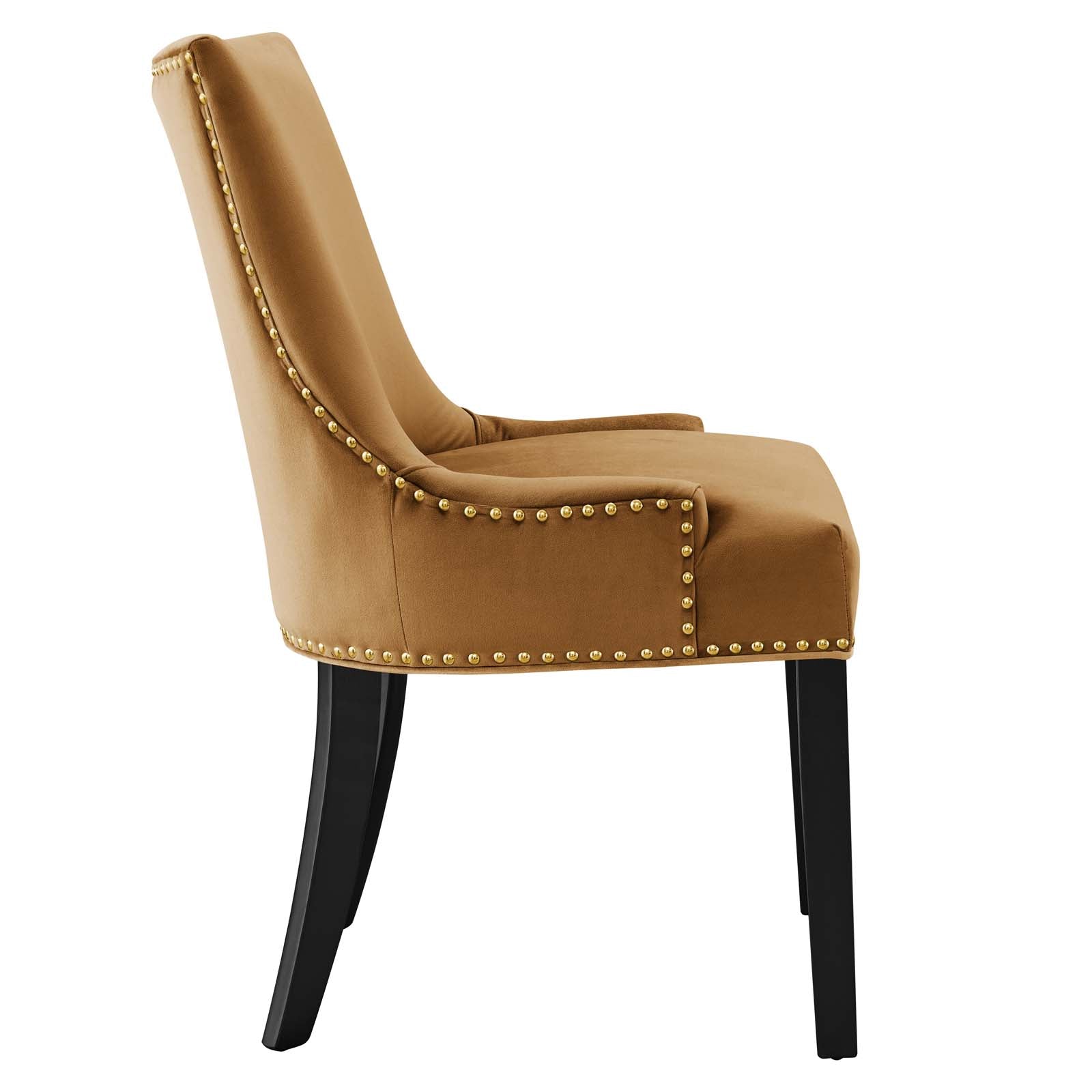 Modway Dining Chairs - Marquis Performance Velvet Dining Chairs - Set of 2 Cognac