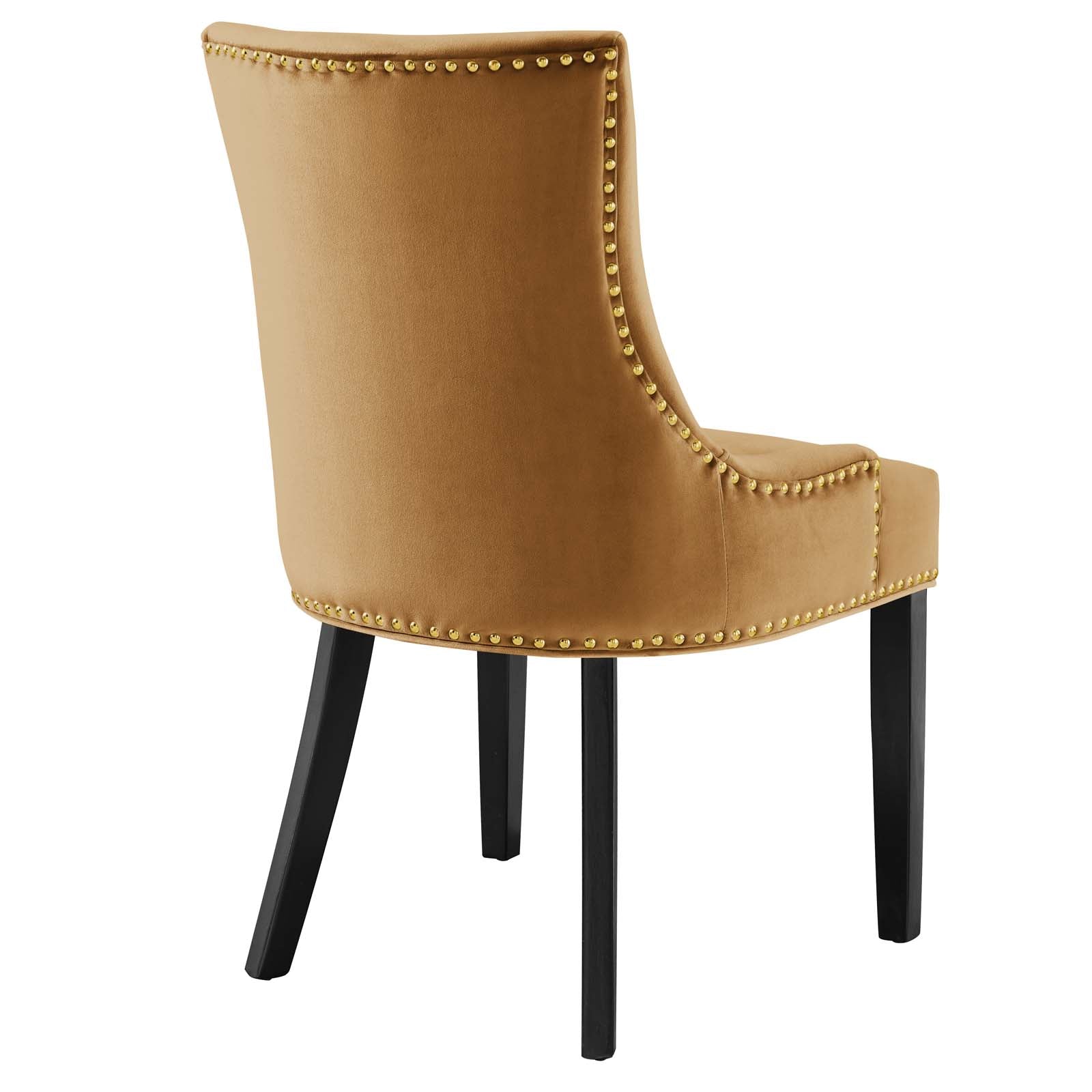 Modway Dining Chairs - Marquis Performance Velvet Dining Chairs - Set of 2 Cognac