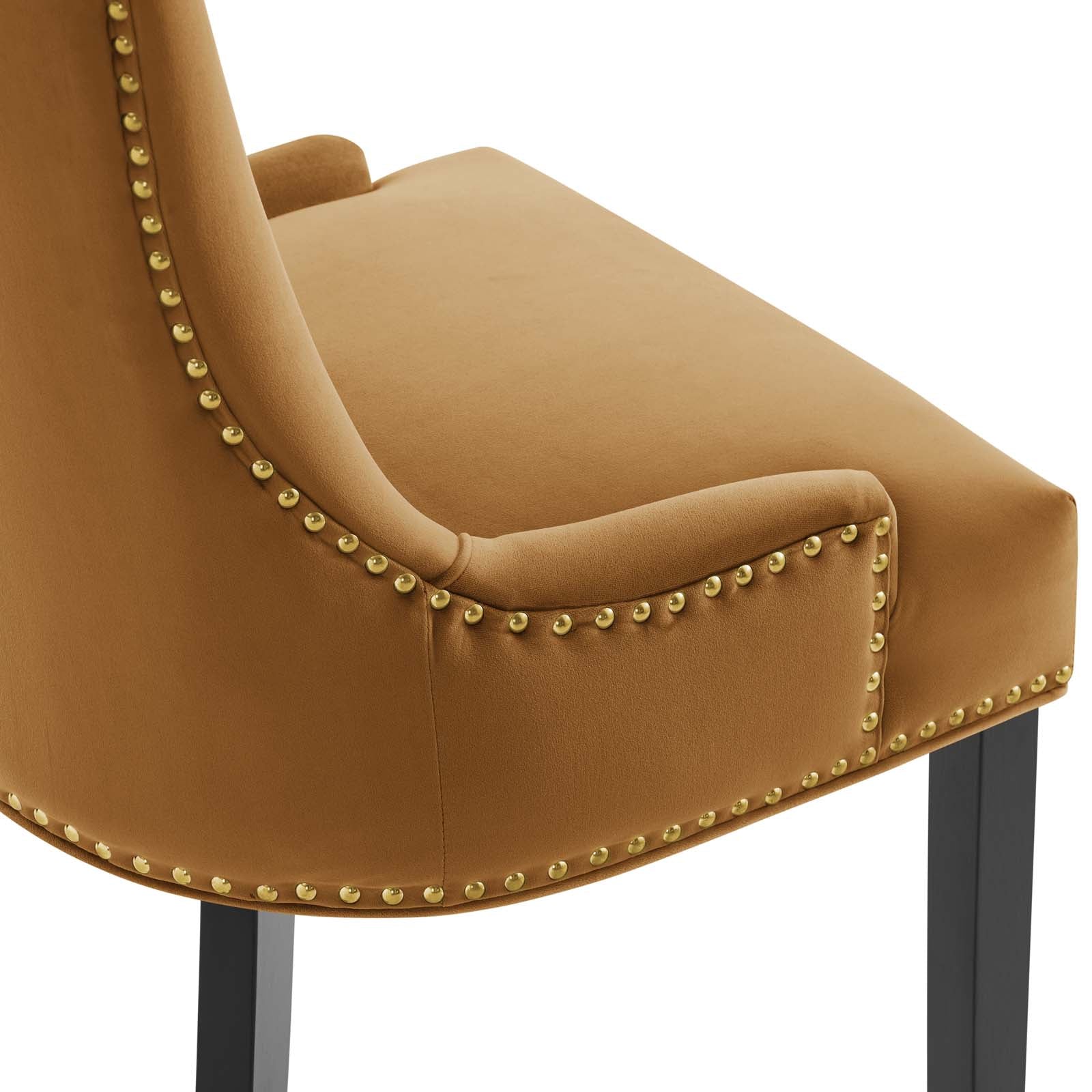 Modway Dining Chairs - Marquis Performance Velvet Dining Chairs - Set of 2 Cognac