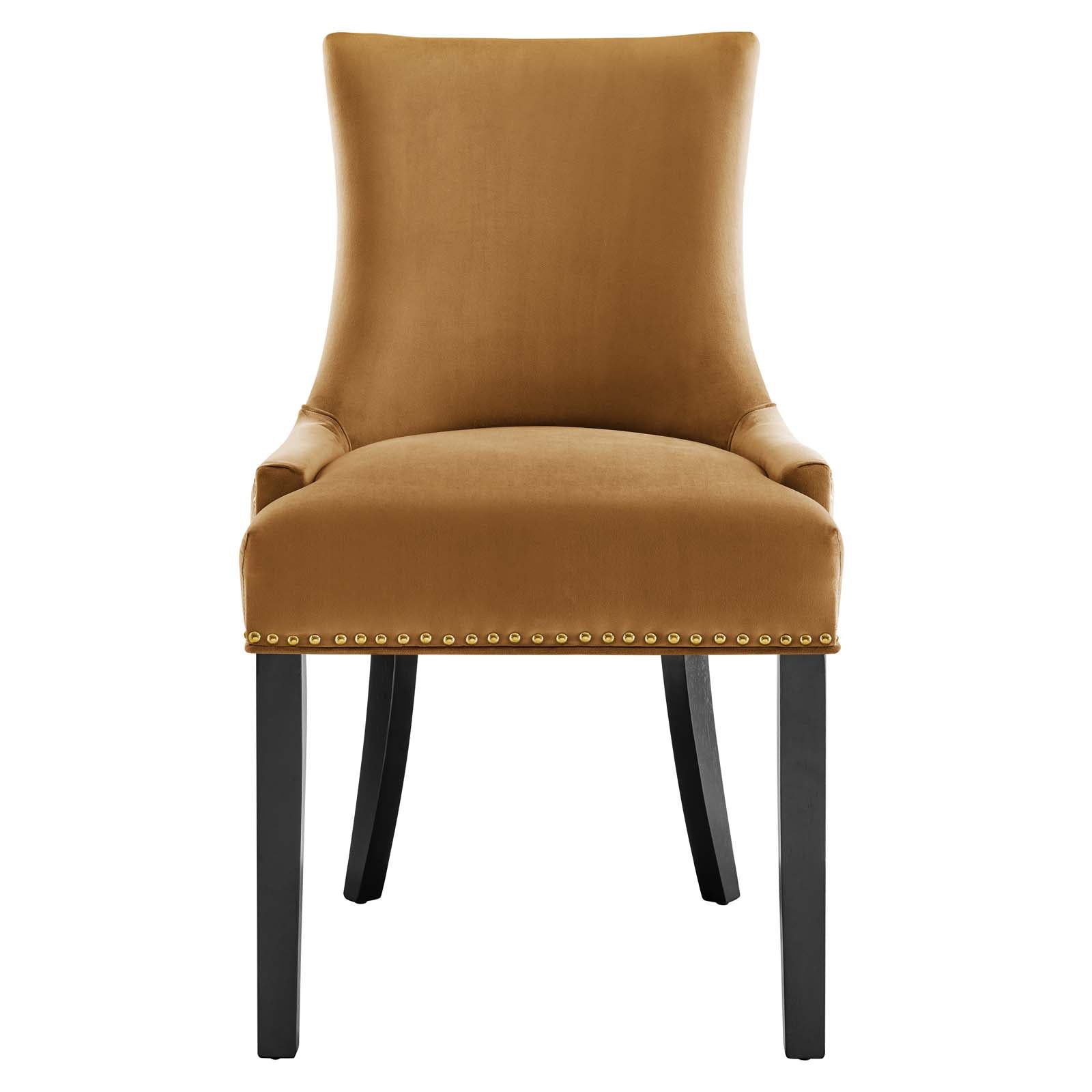 Modway Dining Chairs - Marquis Performance Velvet Dining Chairs - Set of 2 Cognac