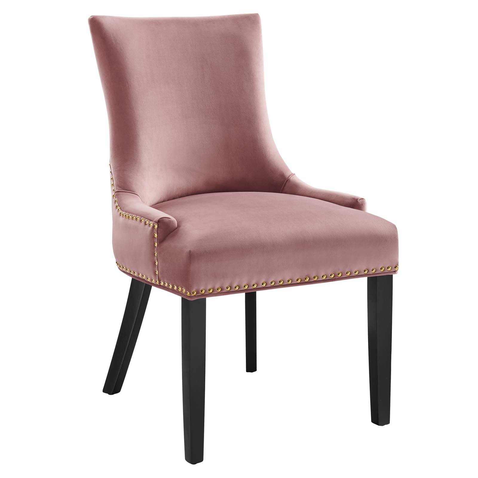 Modway Dining Chairs - Marquis Performance Velvet Dining Chairs - Set of 2 Dusty Rose