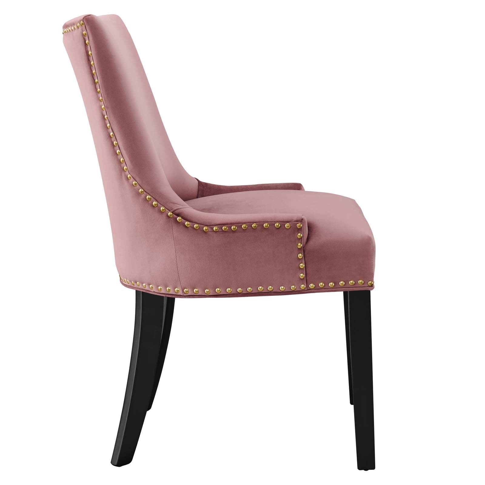 Modway Dining Chairs - Marquis Performance Velvet Dining Chairs - Set of 2 Dusty Rose