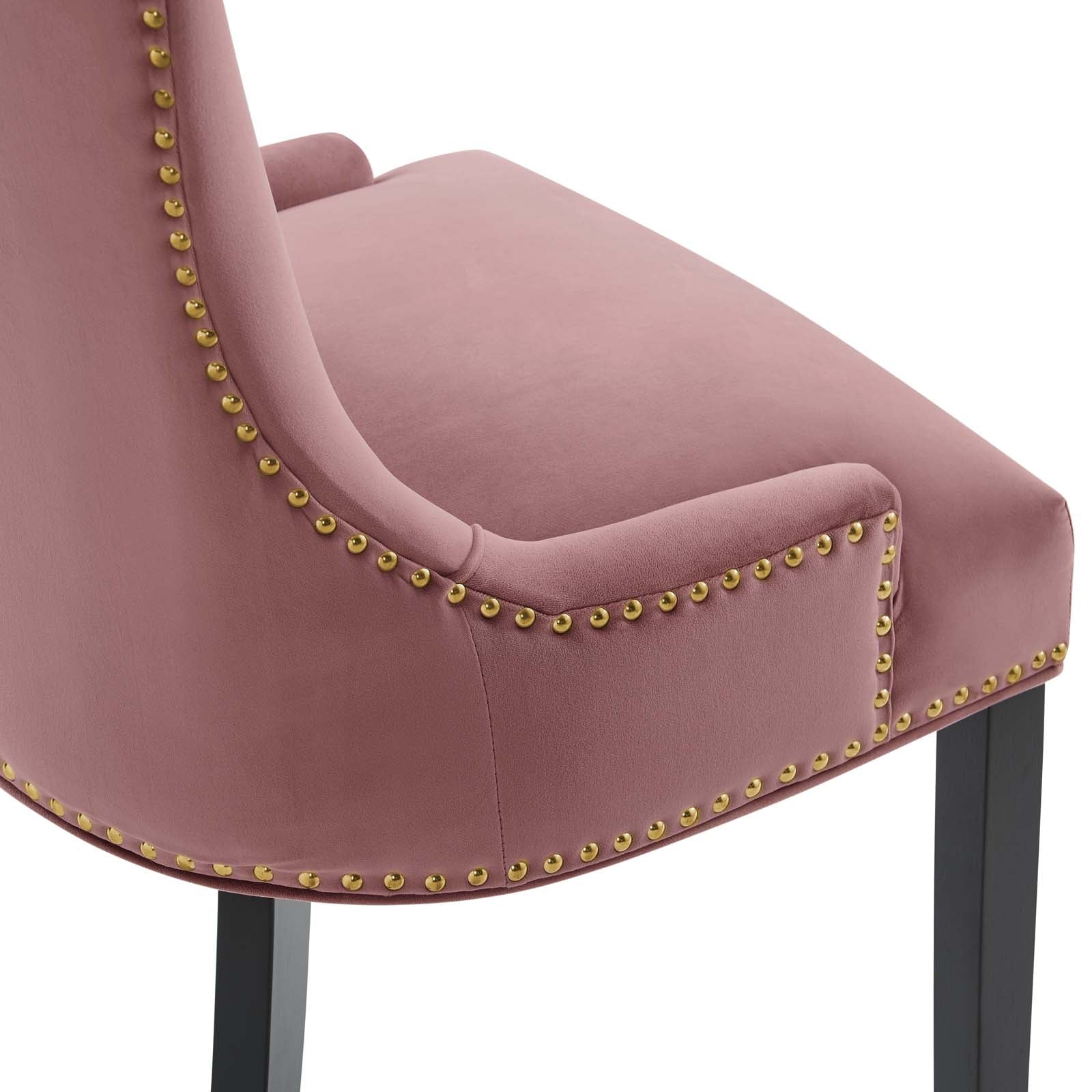 Modway Dining Chairs - Marquis Performance Velvet Dining Chairs - Set of 2 Dusty Rose