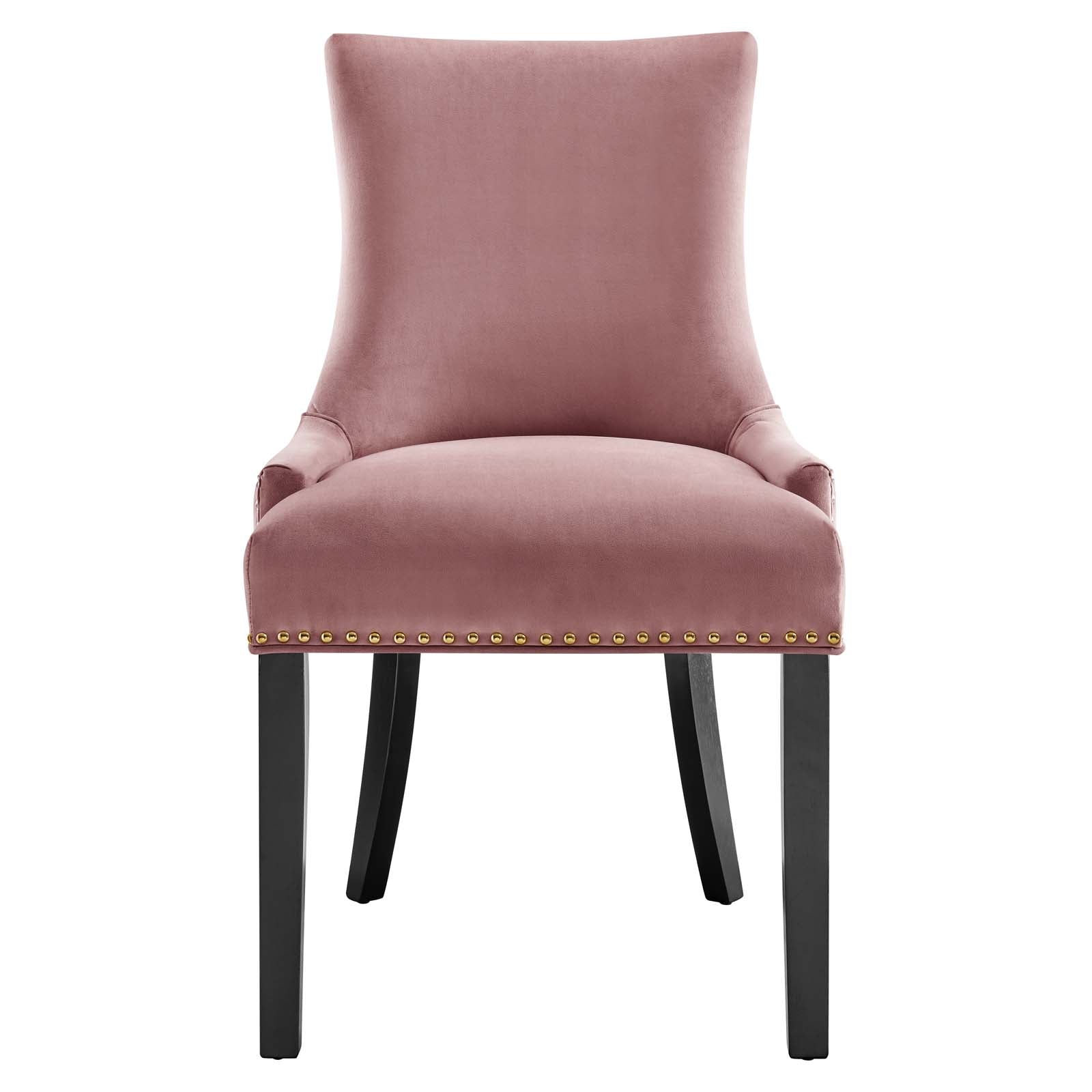 Modway Dining Chairs - Marquis Performance Velvet Dining Chairs - Set of 2 Dusty Rose