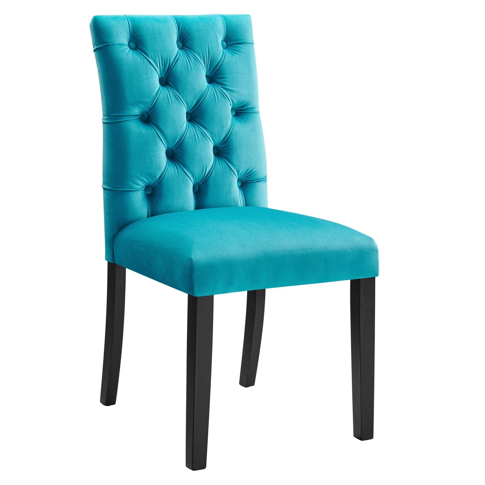 Modway Dining Chairs - Duchess Performance Velvet Dining Chairs - Set of 2 Blue