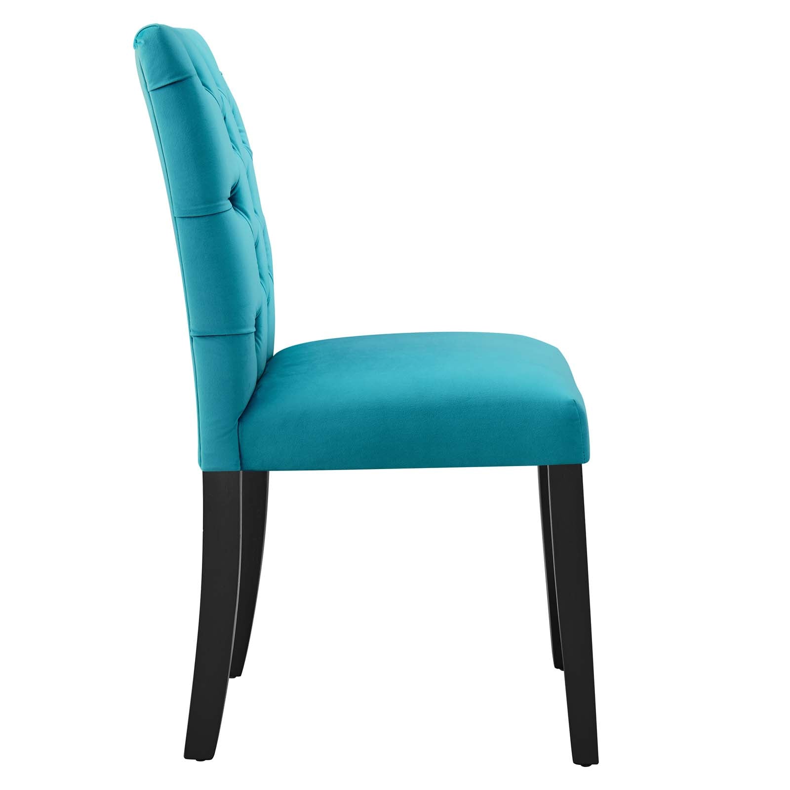 Modway Dining Chairs - Duchess Performance Velvet Dining Chairs - Set of 2 Blue
