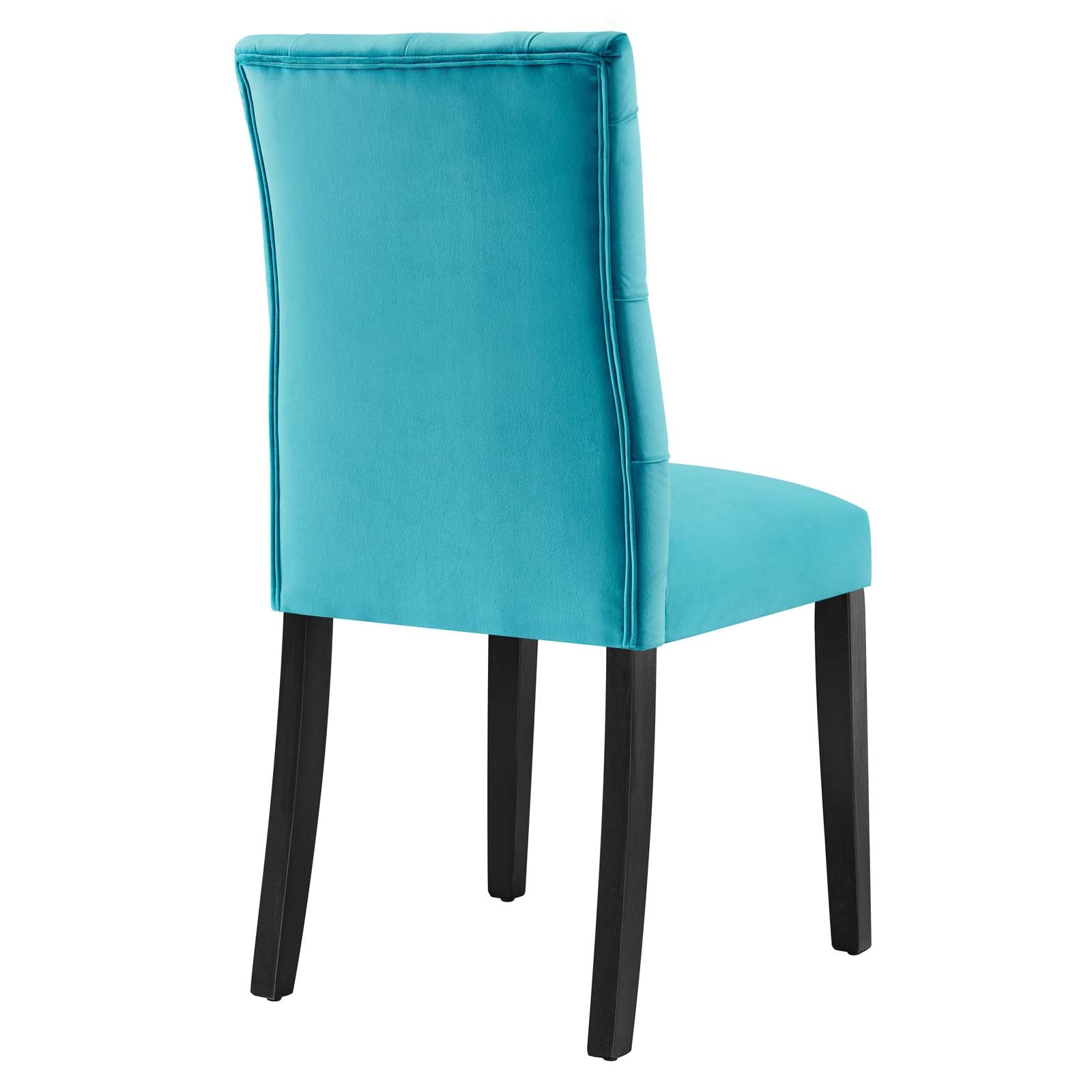 Modway Dining Chairs - Duchess Performance Velvet Dining Chairs - Set of 2 Blue