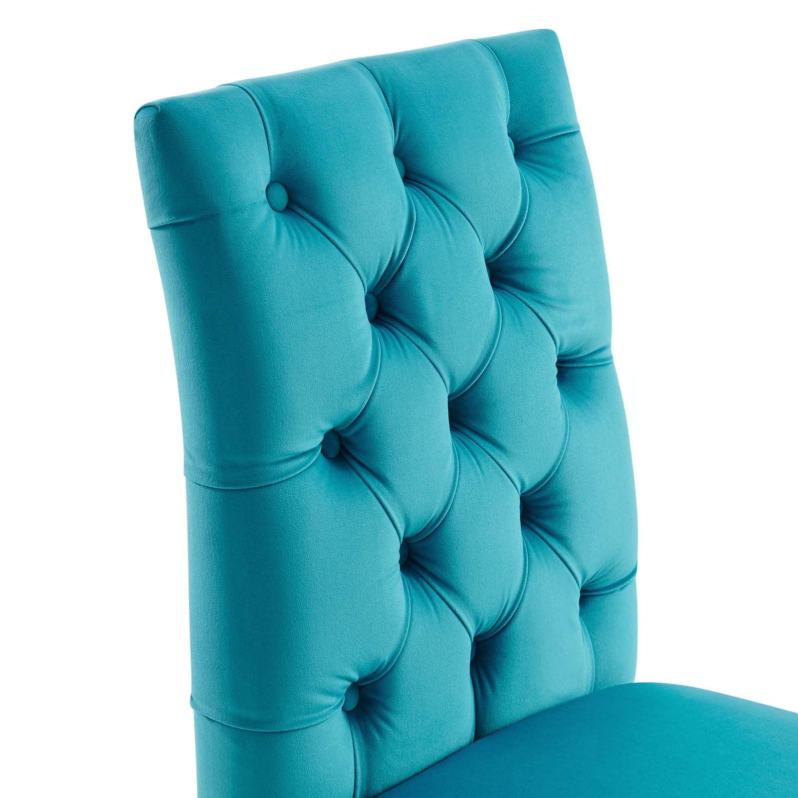 Modway Dining Chairs - Duchess Performance Velvet Dining Chairs - Set of 2 Blue