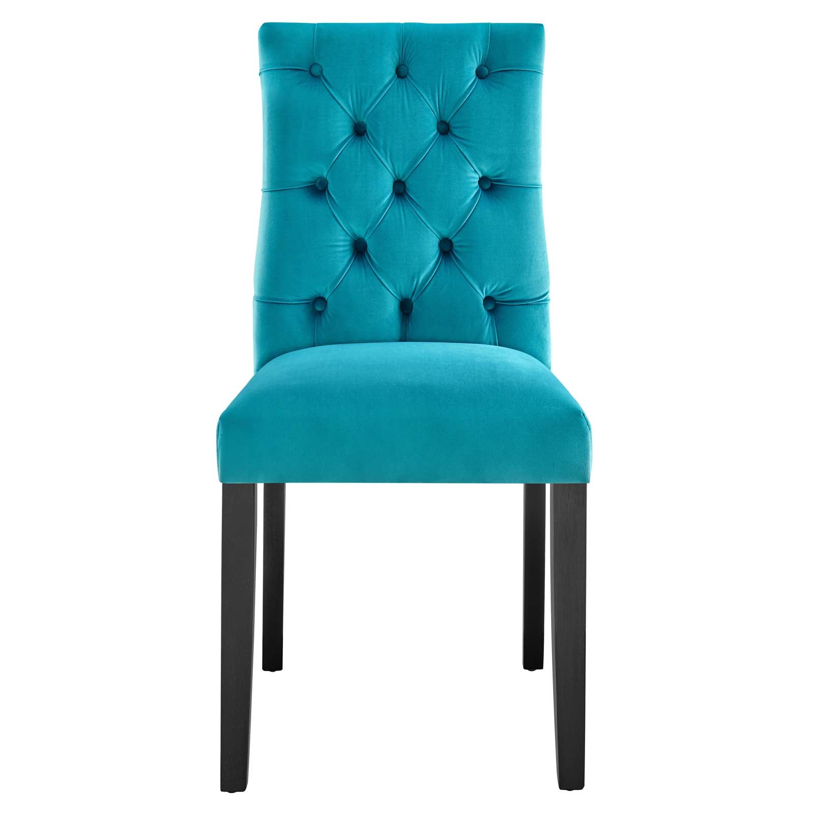 Modway Dining Chairs - Duchess Performance Velvet Dining Chairs - Set of 2 Blue