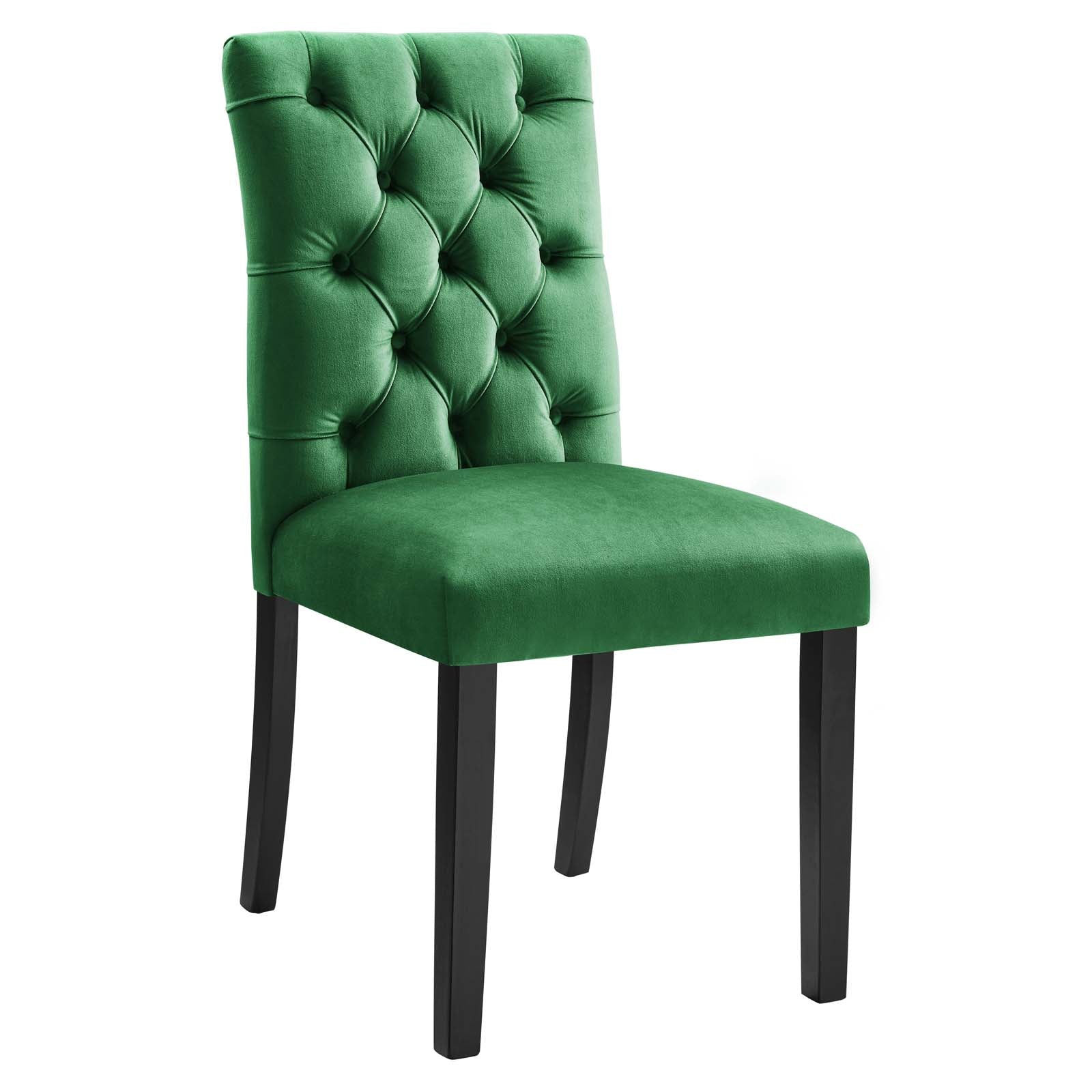 Modway Dining Chairs - Duchess Performance Velvet Dining Chairs - Set of 2 Emerald