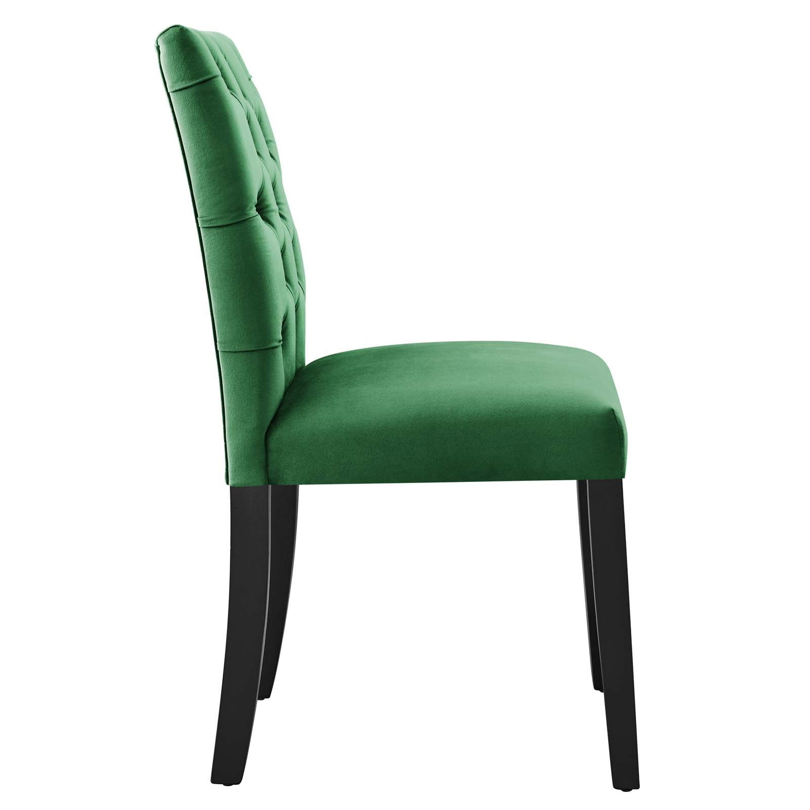 Modway Dining Chairs - Duchess Performance Velvet Dining Chairs - Set of 2 Emerald