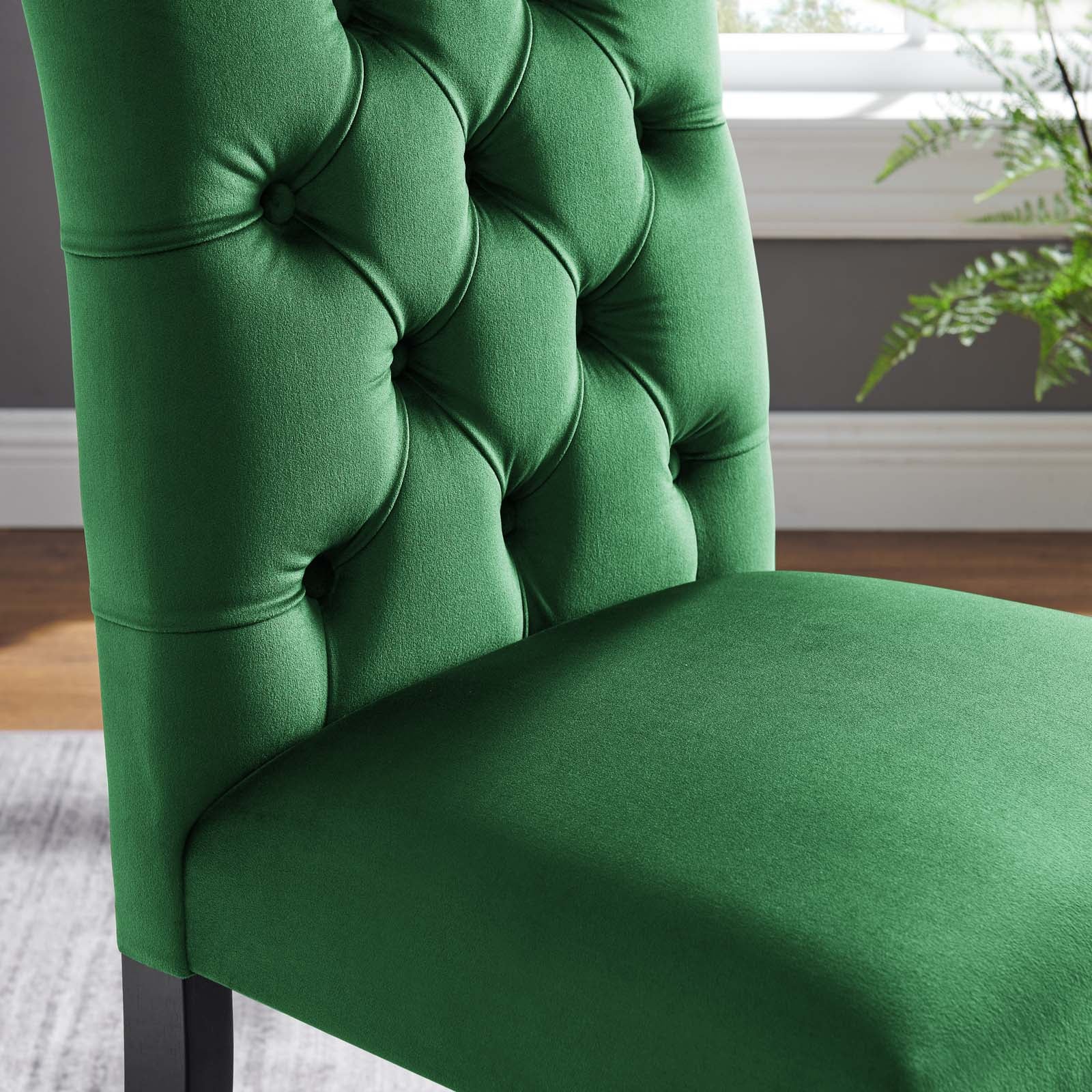 Green velvet dining 2025 chairs set of 2