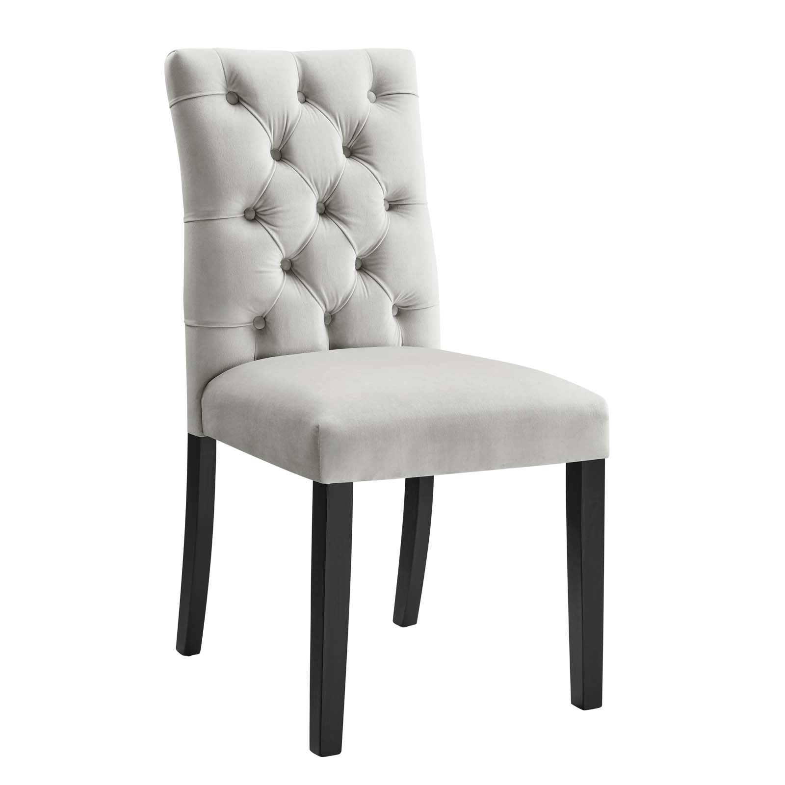 Modway Dining Chairs - Duchess Performance Velvet Dining Chairs - Set of 2 Light Gray