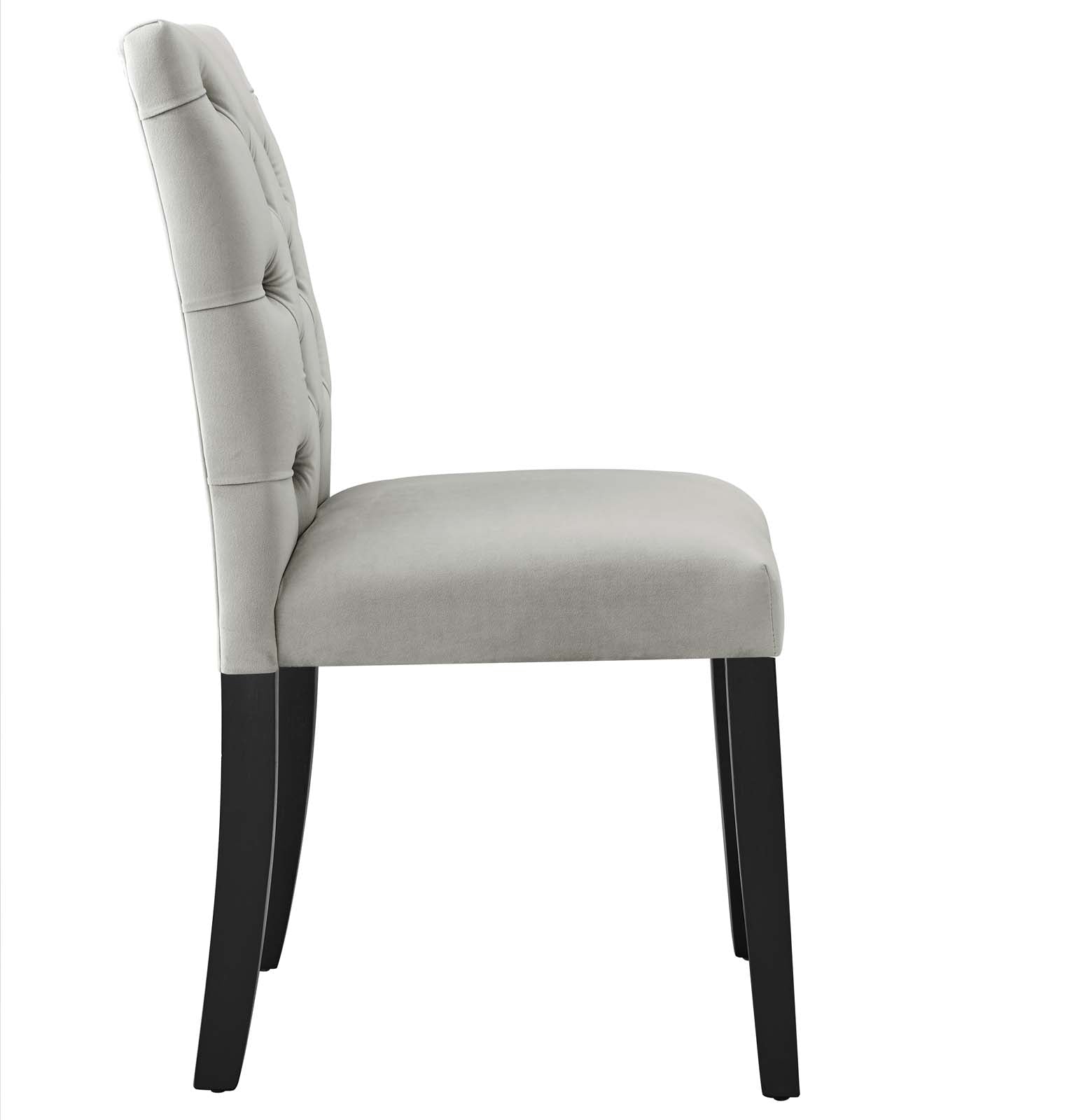 Modway Dining Chairs - Duchess Performance Velvet Dining Chairs - Set of 2 Light Gray
