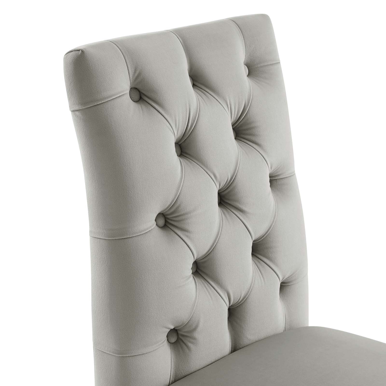 Modway Dining Chairs - Duchess Performance Velvet Dining Chairs - Set of 2 Light Gray