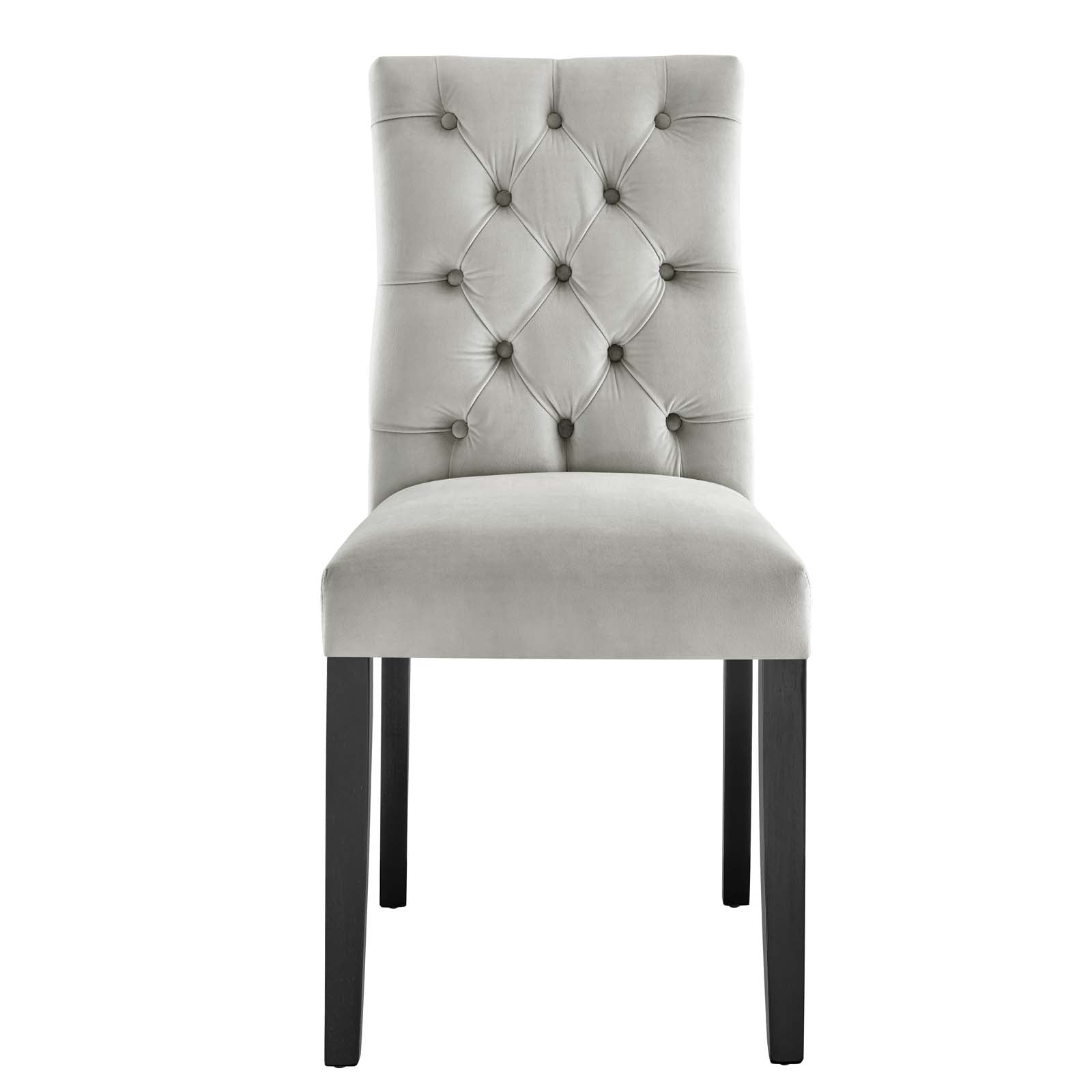 Modway Dining Chairs - Duchess Performance Velvet Dining Chairs - Set of 2 Light Gray