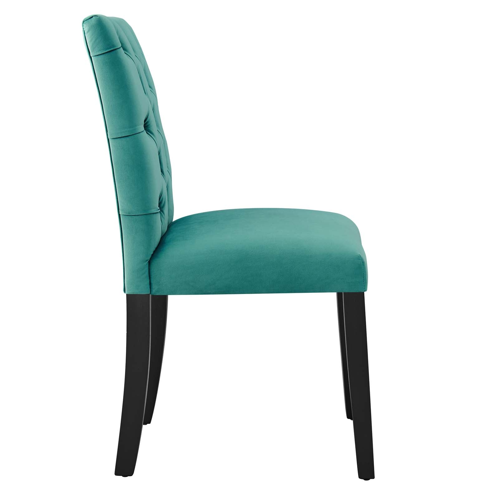 Modway Dining Chairs - Duchess Performance Velvet Dining Chairs - Set of 2 Teal
