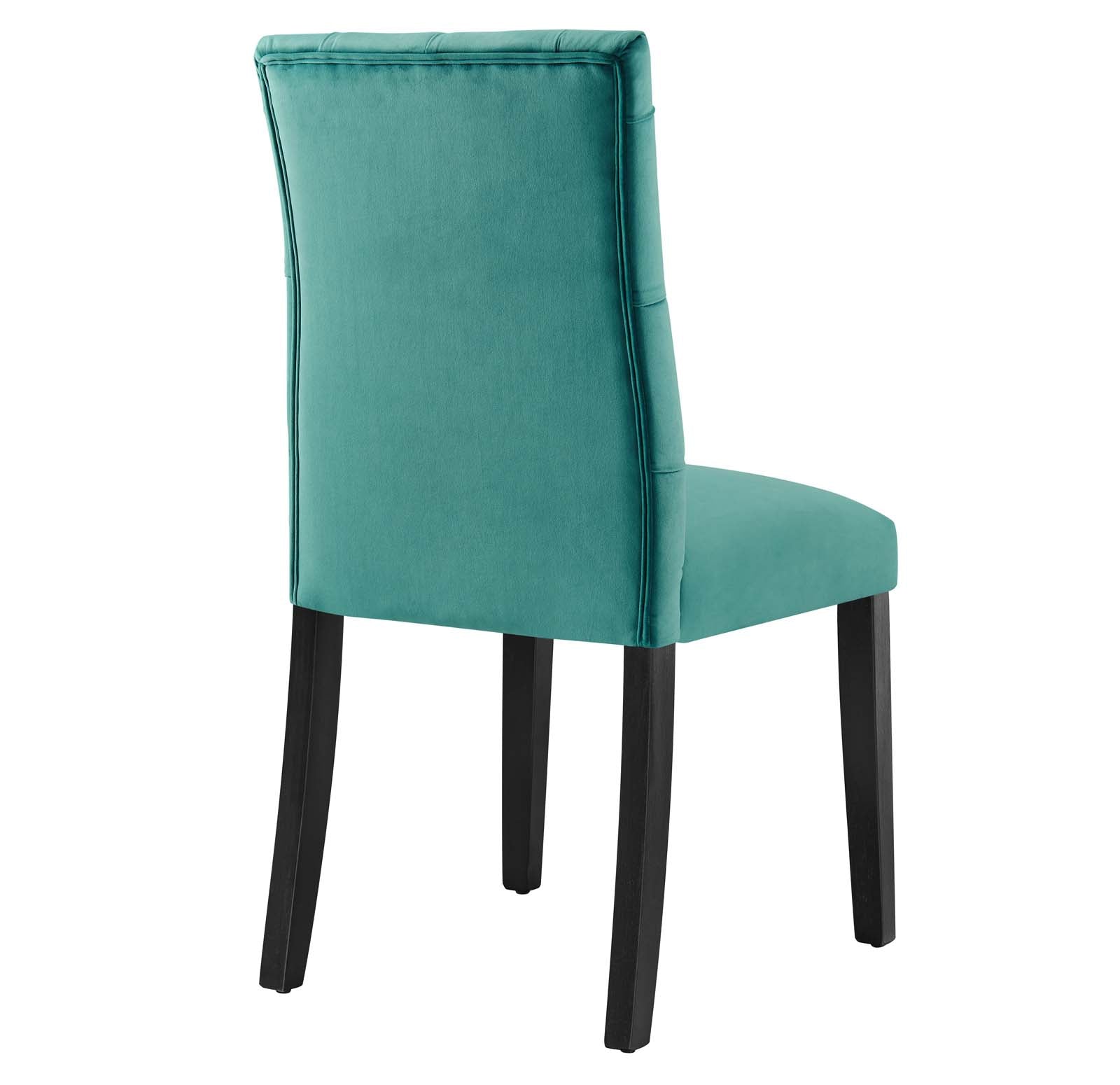 Modway Dining Chairs - Duchess Performance Velvet Dining Chairs - Set of 2 Teal