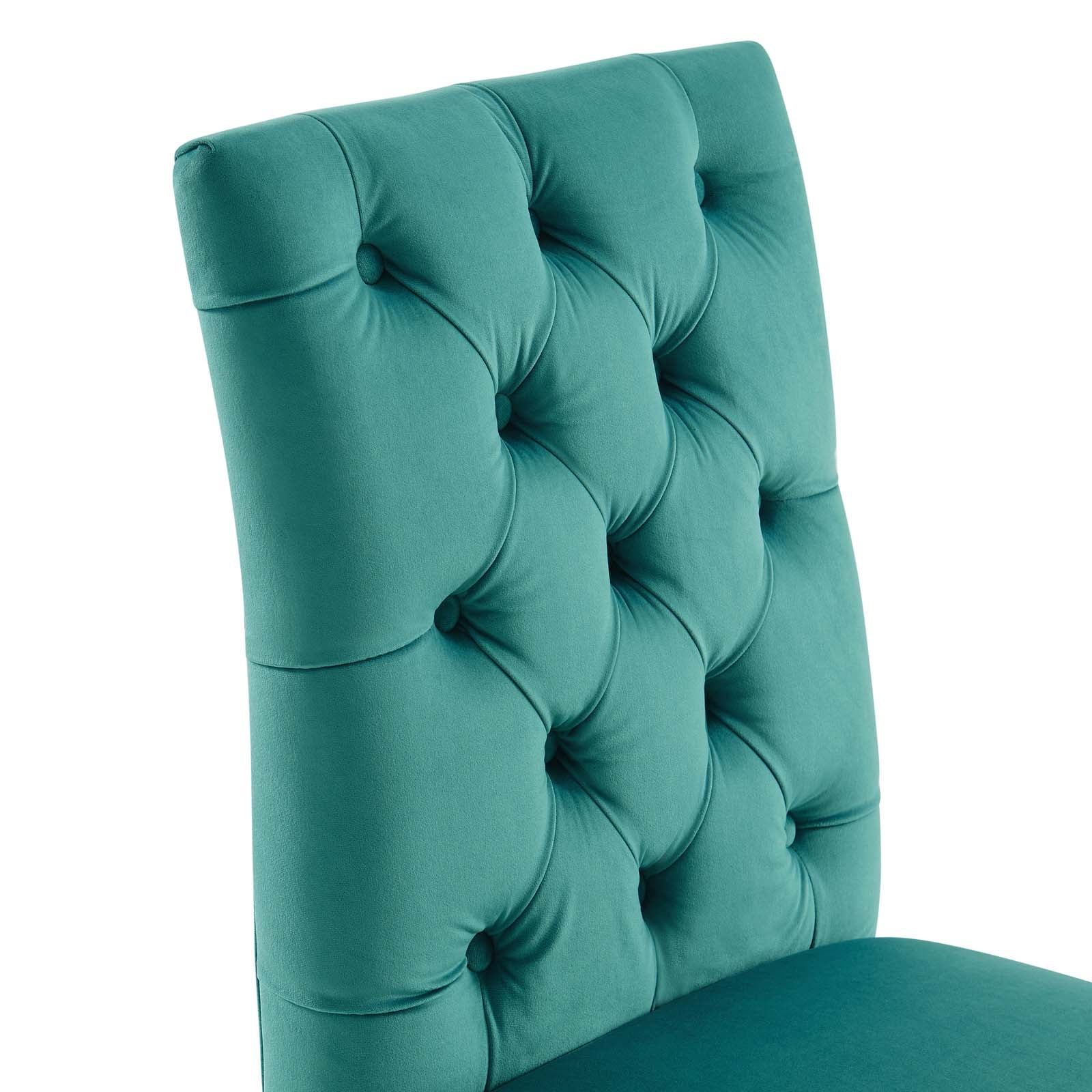 Modway Dining Chairs - Duchess Performance Velvet Dining Chairs - Set of 2 Teal