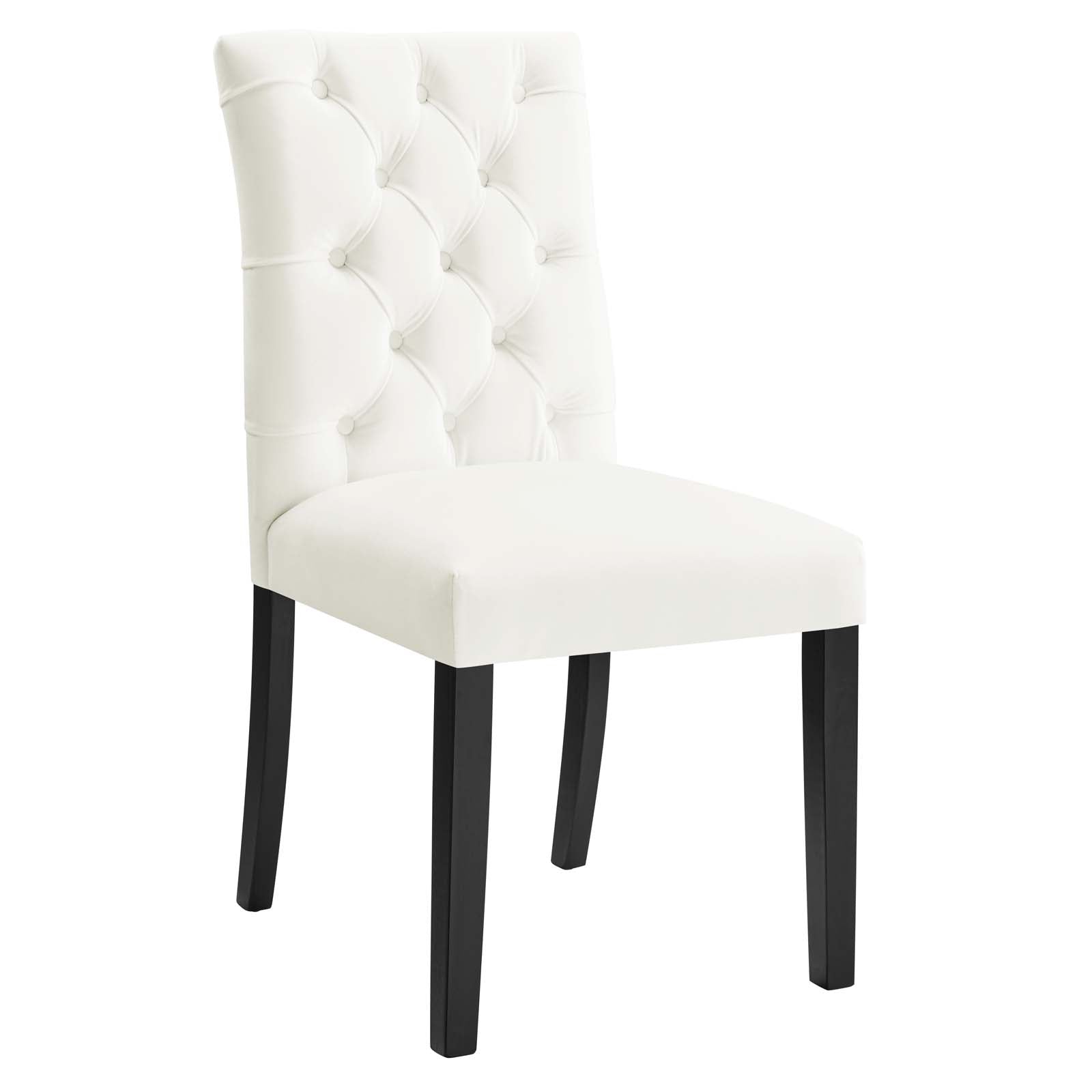 Modway Dining Chairs - Duchess-Performance-Velvet-Dining-Chairs---Set-of-2-White