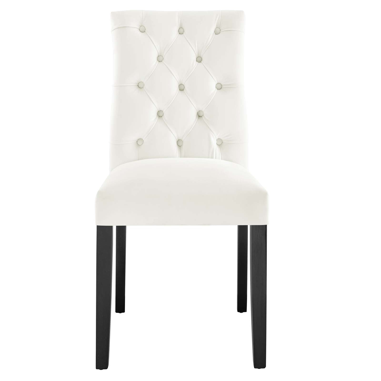 Modway Dining Chairs - Duchess-Performance-Velvet-Dining-Chairs---Set-of-2-White