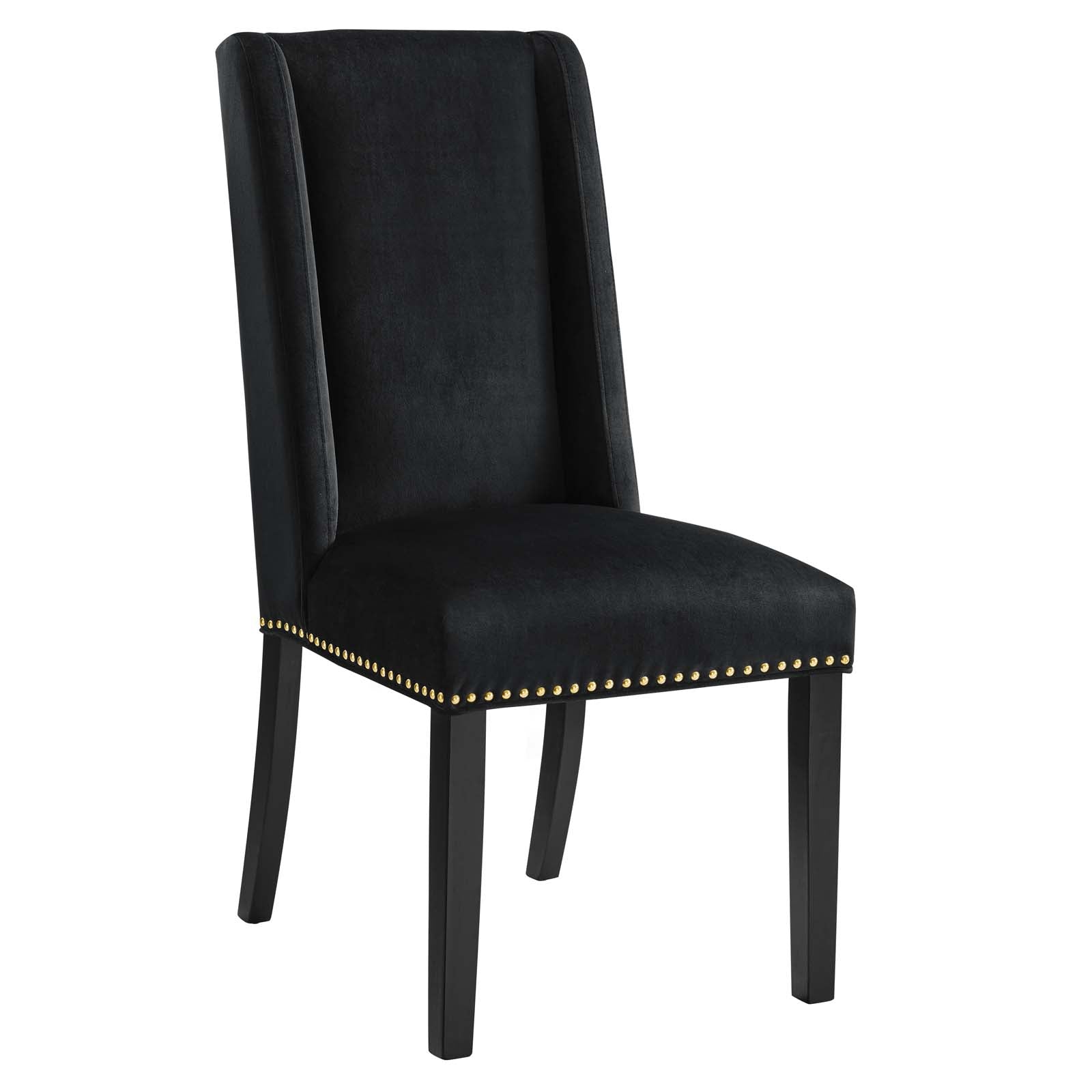 Modway Dining Chairs - Baron Performance Velvet Dining Chairs - Set of 2 Black