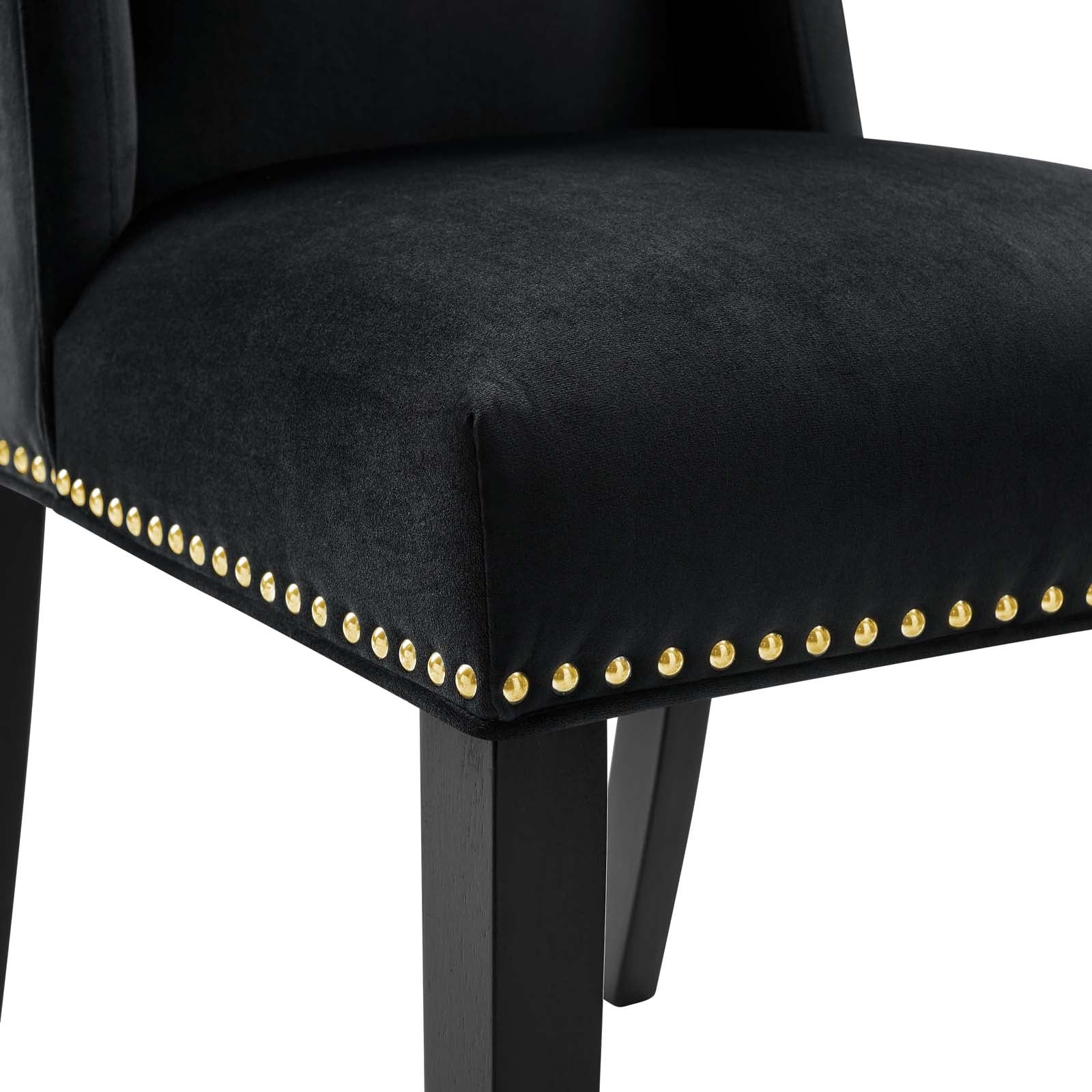 Modway Dining Chairs - Baron Performance Velvet Dining Chairs - Set of 2 Black