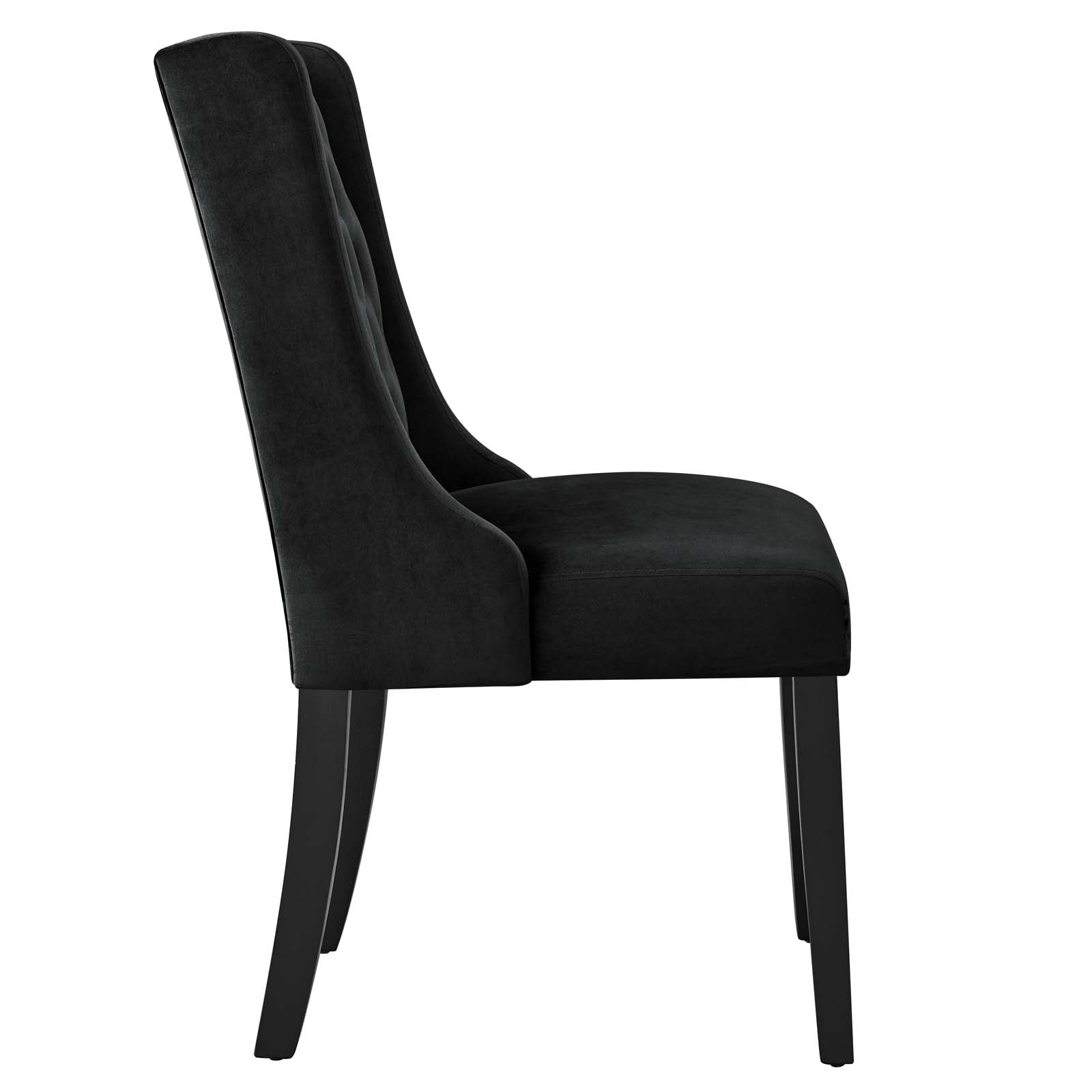 Modway Dining Chairs - Baronet Performance Velvet Dining Chairs - Set of 2 Black