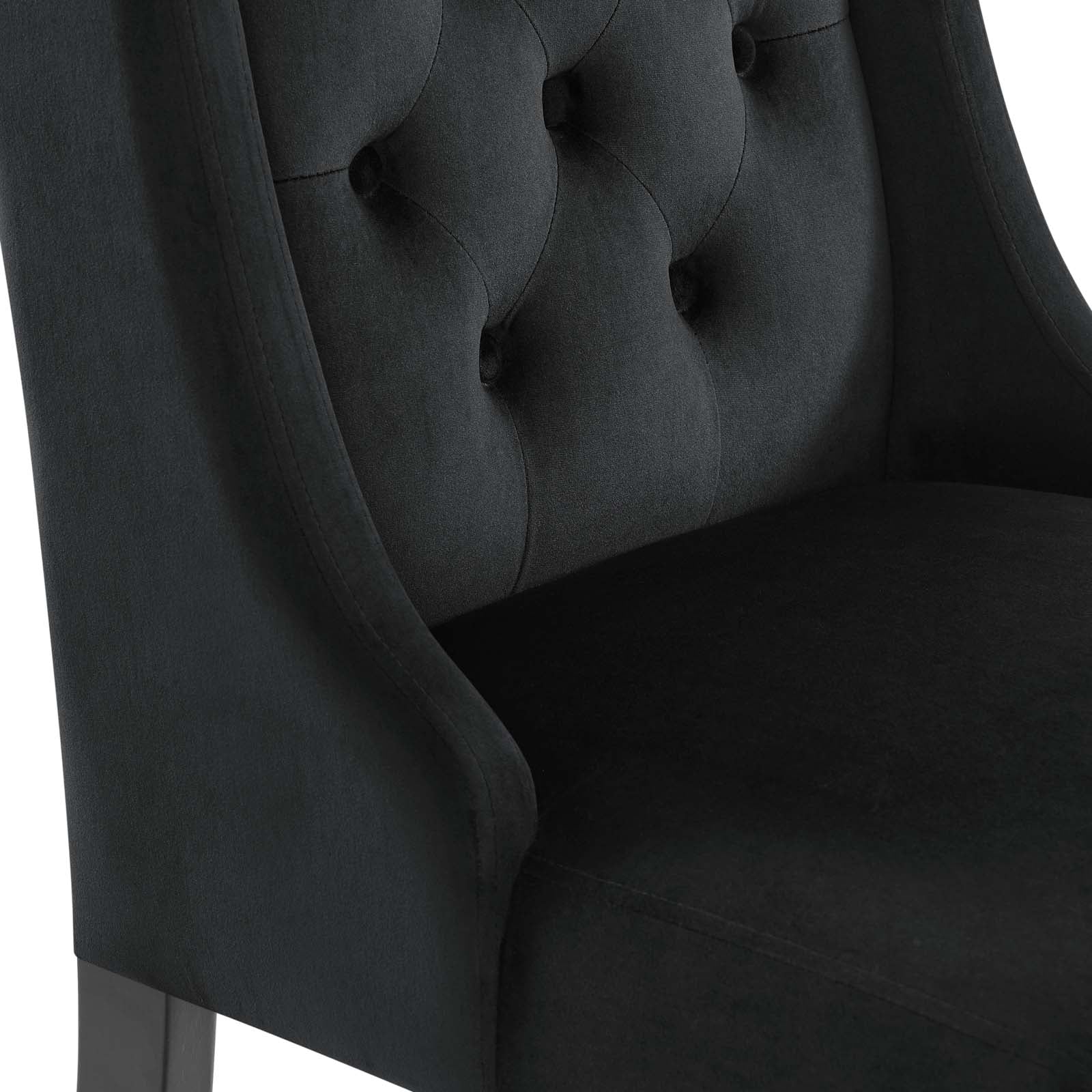 Modway Dining Chairs - Baronet Performance Velvet Dining Chairs - Set of 2 Black