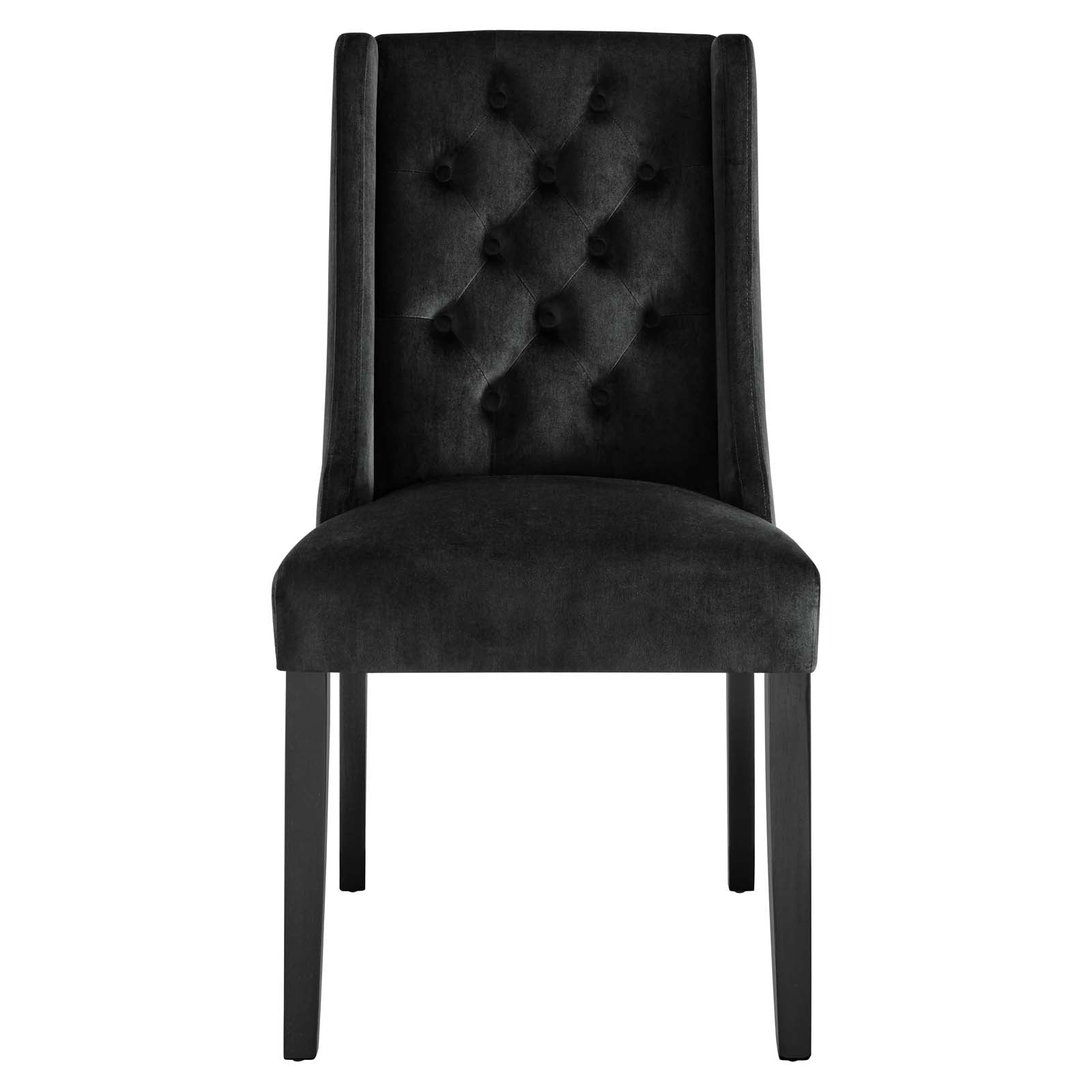 Modway Dining Chairs - Baronet Performance Velvet Dining Chairs - Set of 2 Black