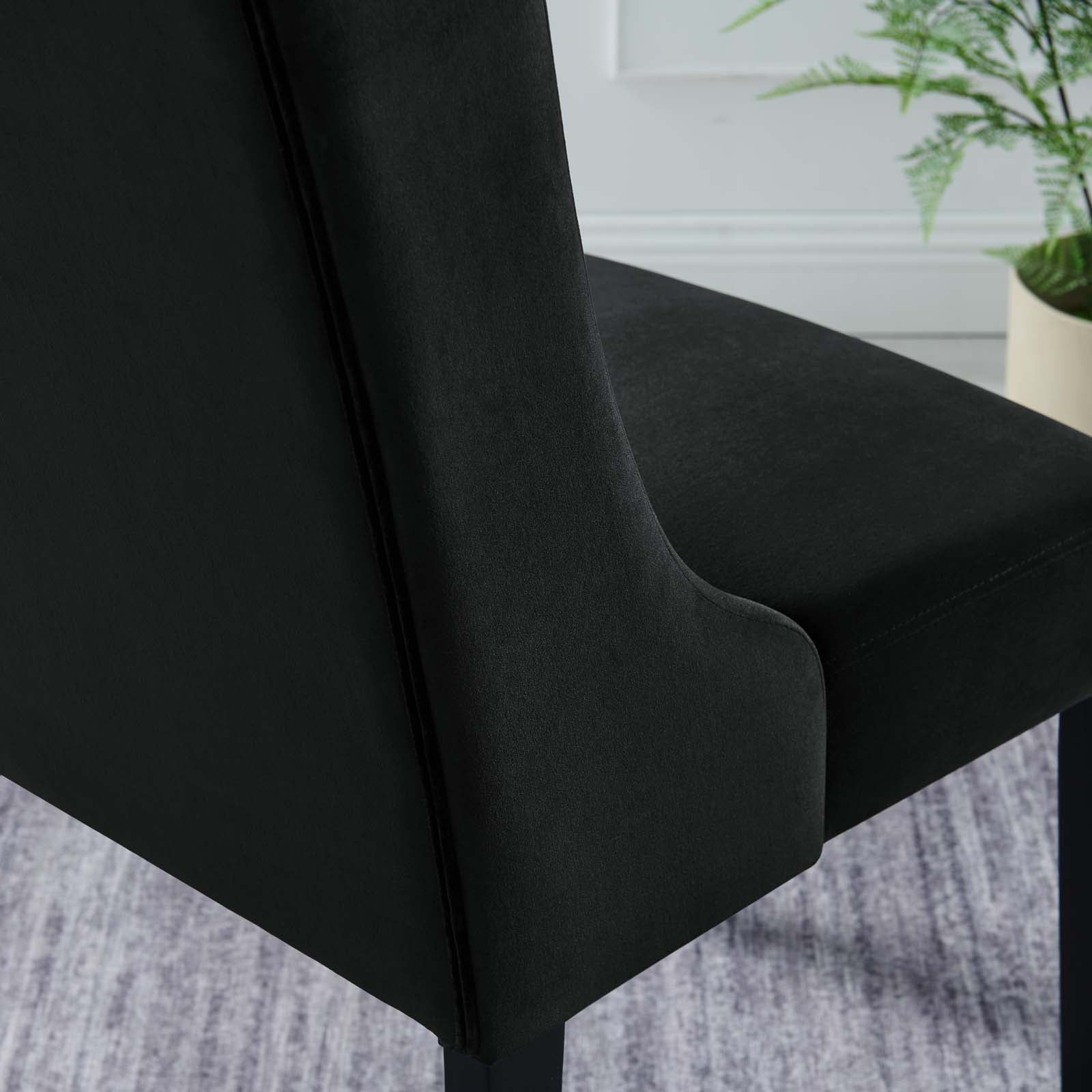 Modway Dining Chairs - Baronet Performance Velvet Dining Chairs - Set of 2 Black