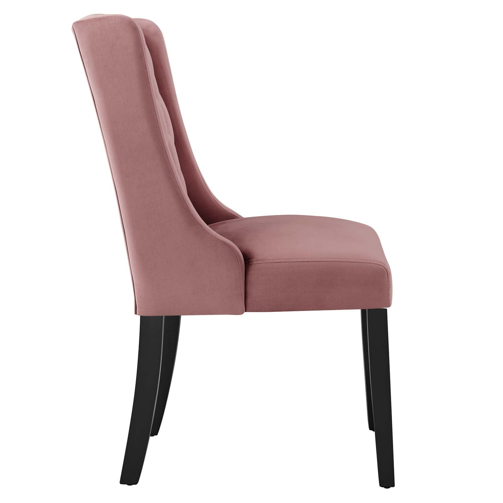 Modway Dining Chairs - Baronet Performance Velvet Dining Chairs - Set of 2 Dusty Rose