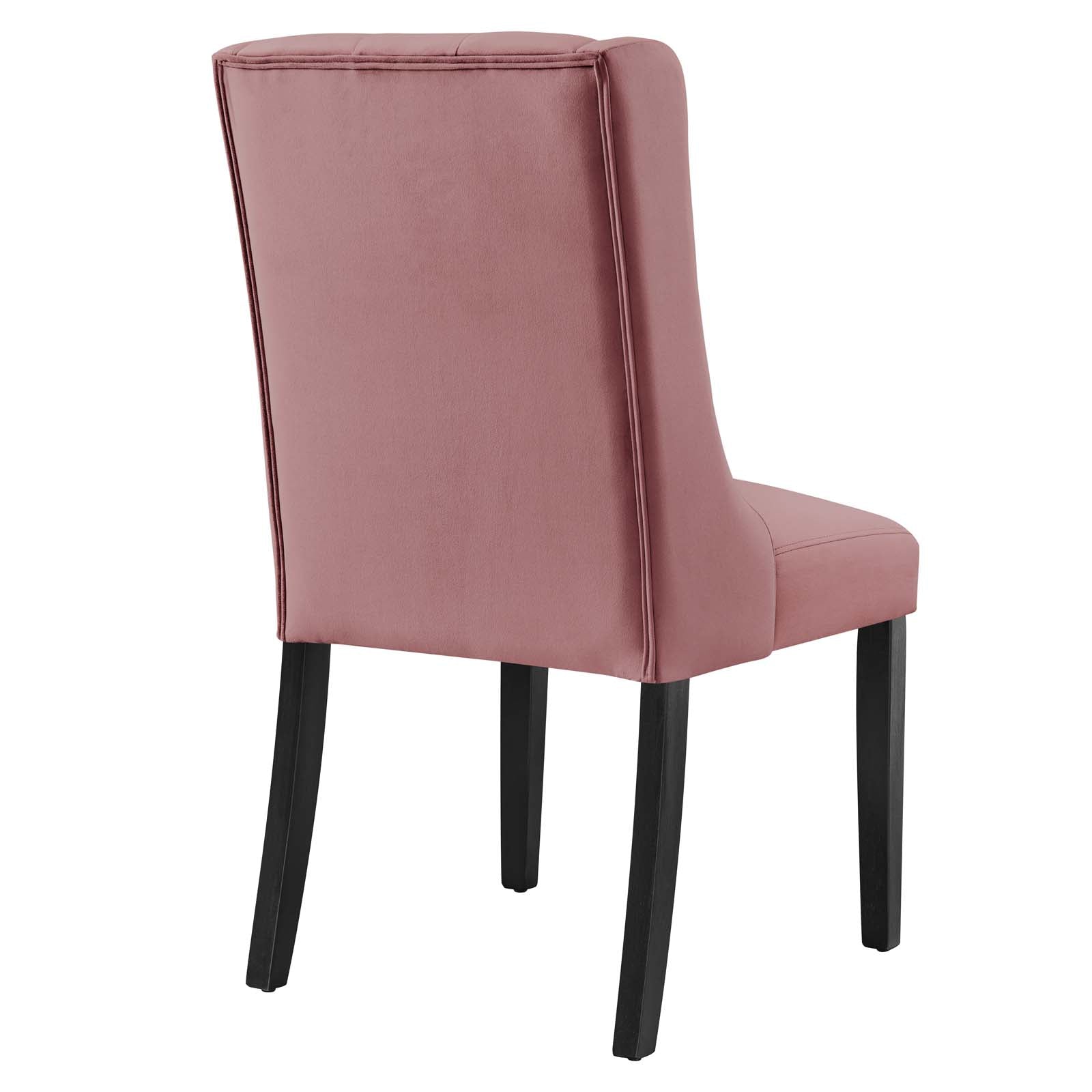 Modway Dining Chairs - Baronet Performance Velvet Dining Chairs - Set of 2 Dusty Rose