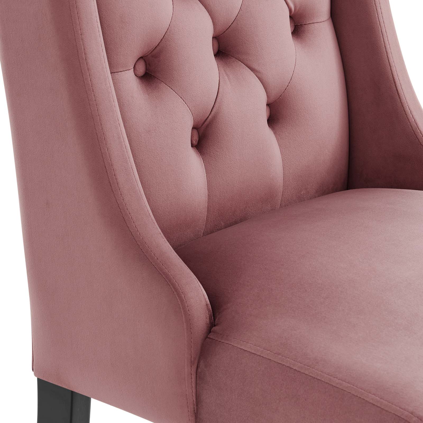 Modway Dining Chairs - Baronet Performance Velvet Dining Chairs - Set of 2 Dusty Rose