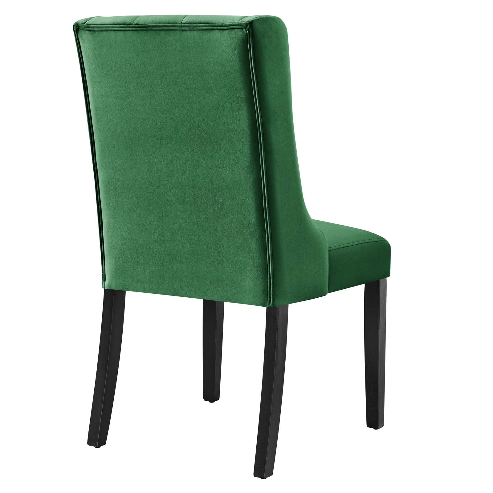 Modway Dining Chairs - Baronet Performance Velvet Dining Chairs - Set of 2 Emerald