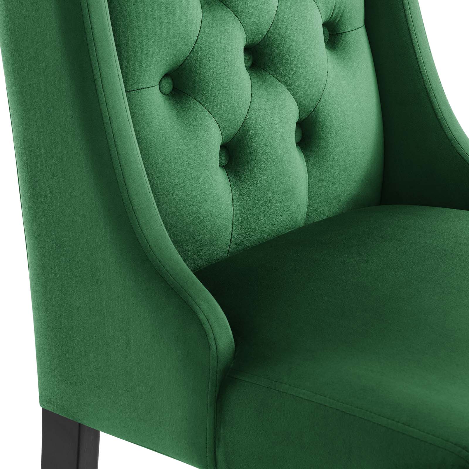 Modway Dining Chairs - Baronet Performance Velvet Dining Chairs - Set of 2 Emerald