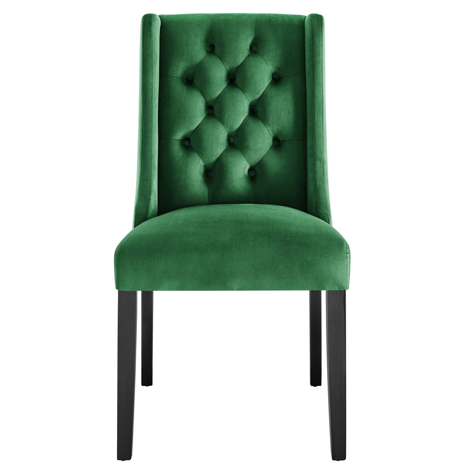 Modway Dining Chairs - Baronet Performance Velvet Dining Chairs - Set of 2 Emerald