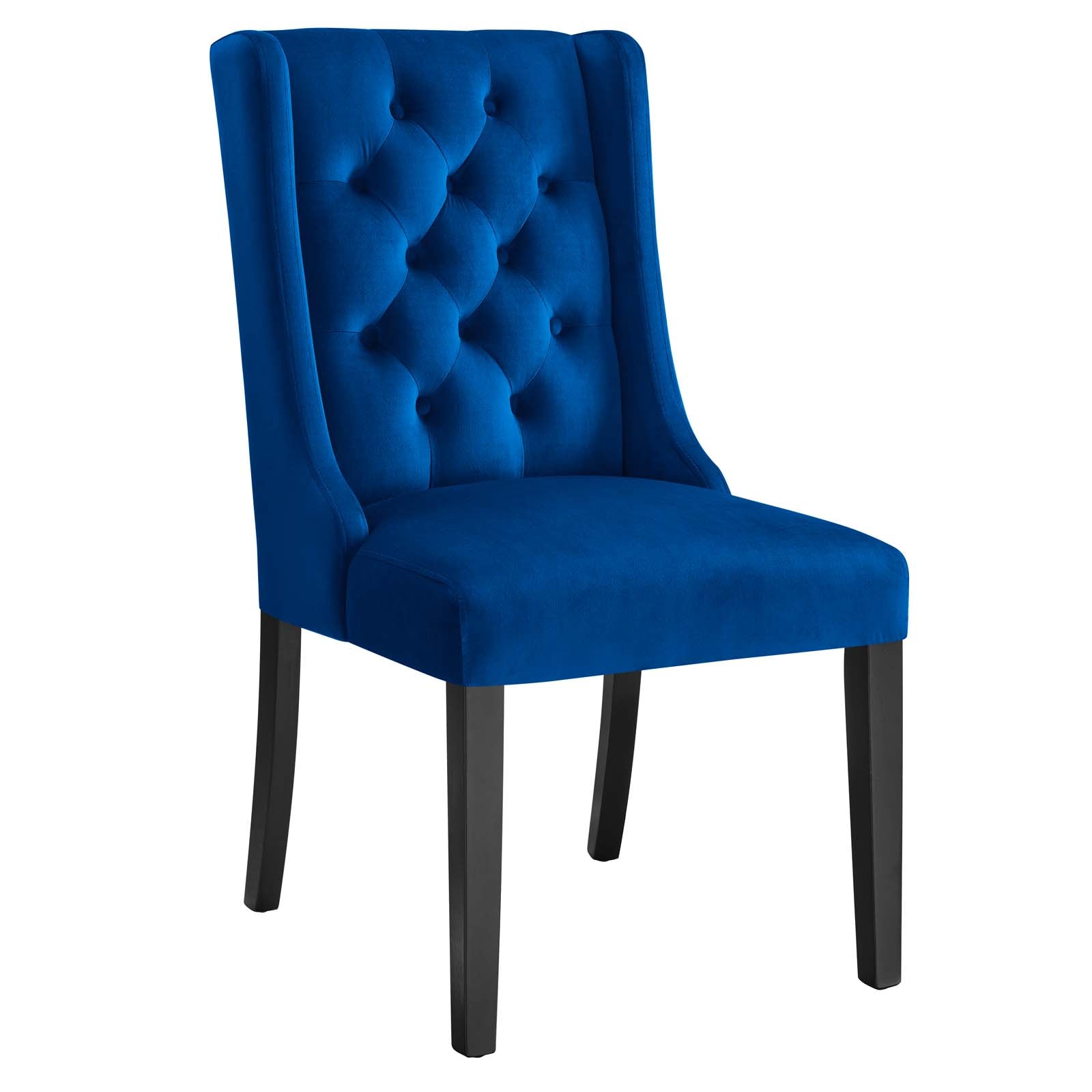 Modway Dining Chairs - Baronet Performance Velvet Dining Chairs - Set of 2 Navy