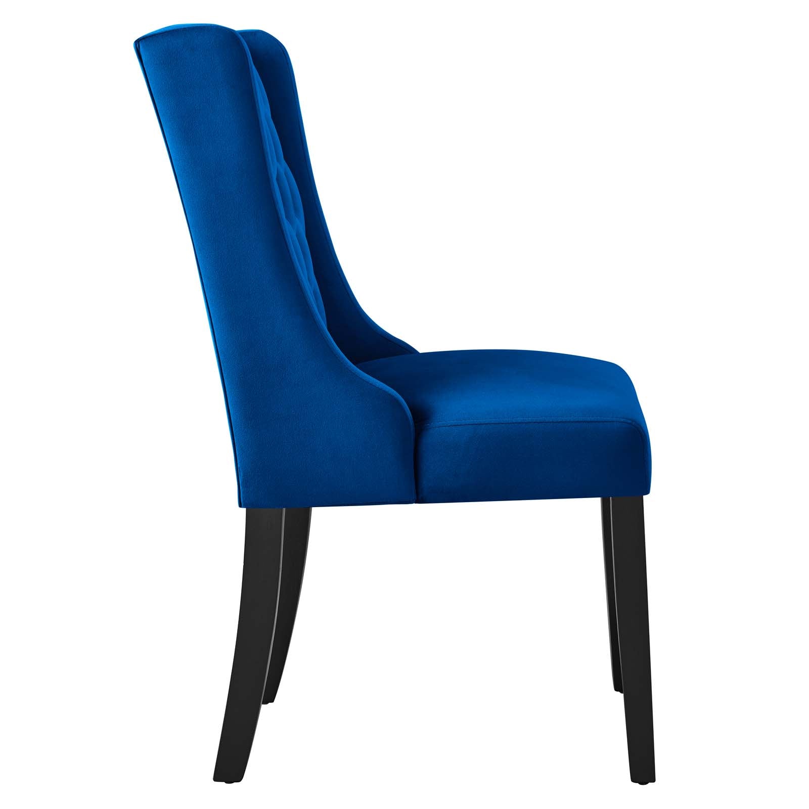 Modway Dining Chairs - Baronet Performance Velvet Dining Chairs - Set of 2 Navy