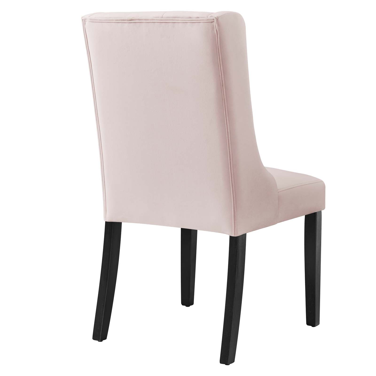 Modway Dining Chairs - Baronet Performance Velvet Dining Chairs - Set of 2 Pink