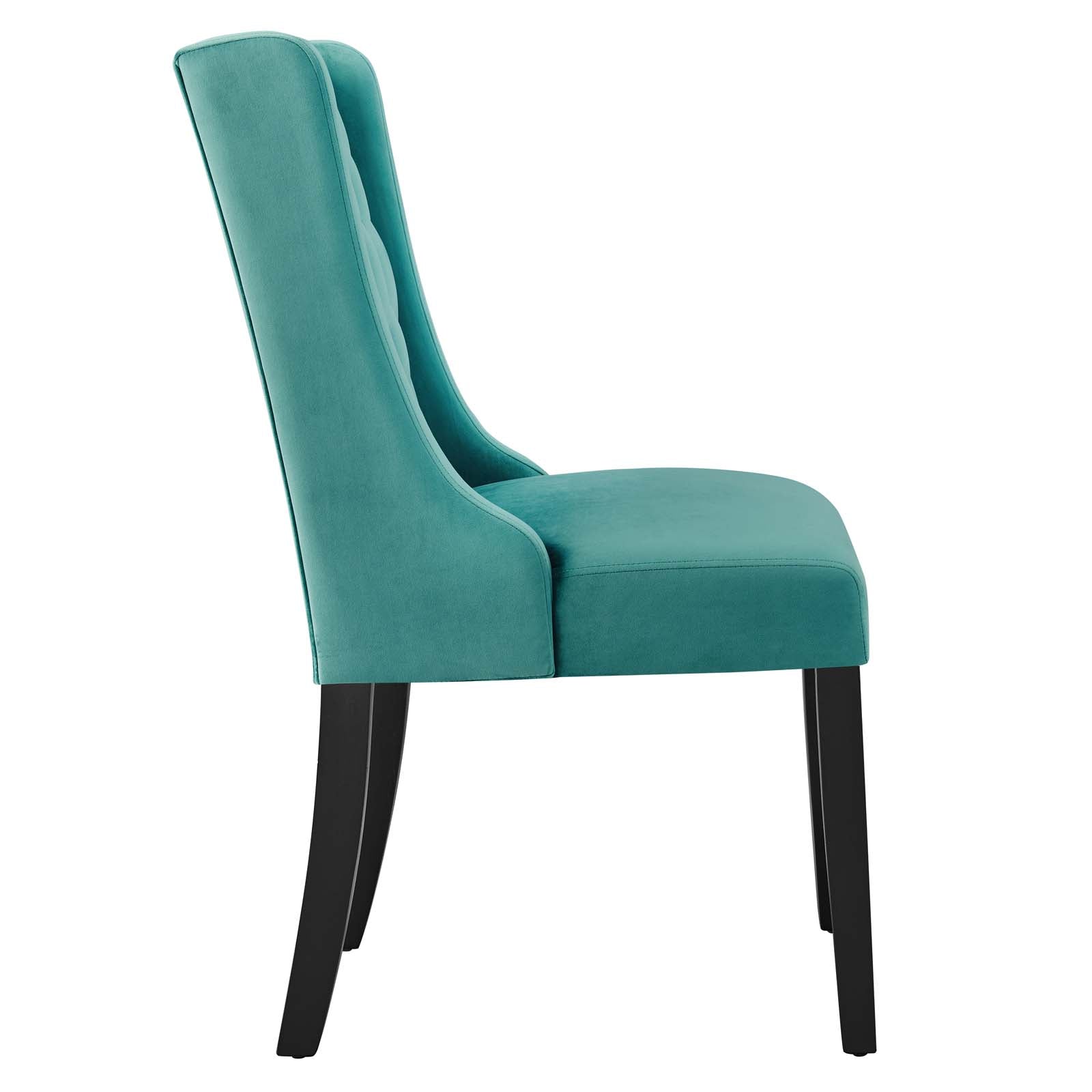 Modway Dining Chairs - Baronet Performance Velvet Dining Chairs - Set of 2 Teal