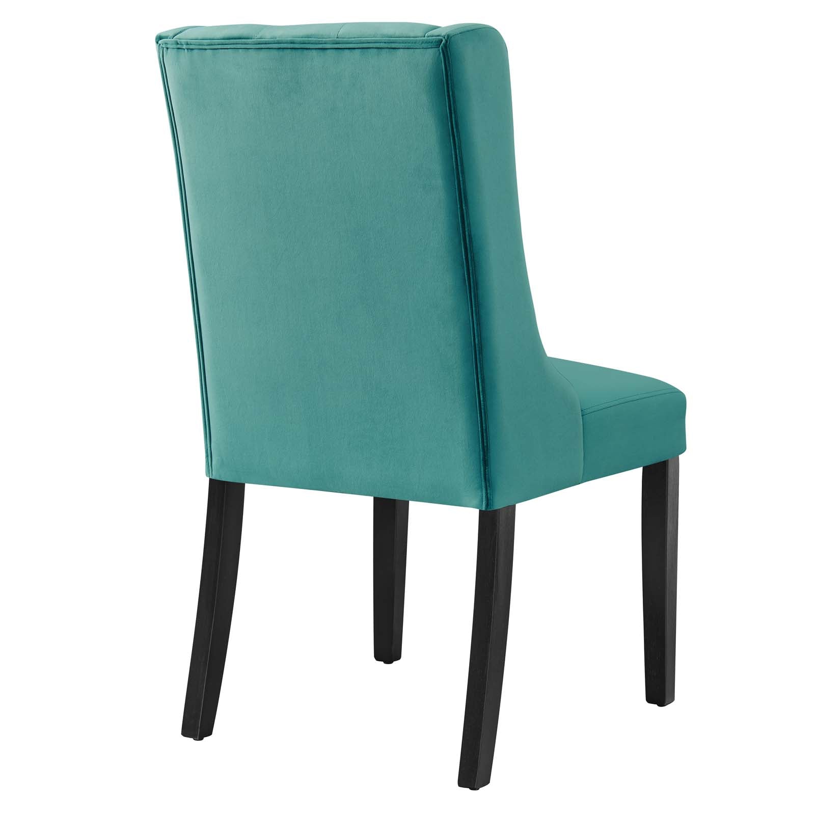 Modway Dining Chairs - Baronet Performance Velvet Dining Chairs - Set of 2 Teal