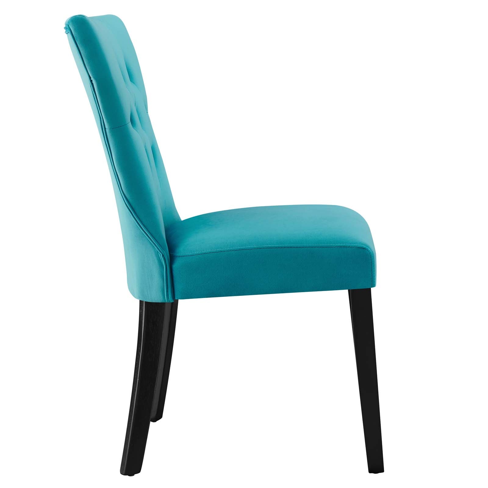 Modway Dining Chairs - Silhouette Performance Velvet Dining Chairs - Set of 2 Blue